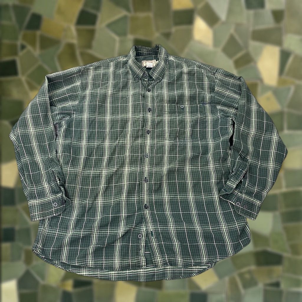Vintage Cabela's Outfitter Series Flannel Shirt Green Plaid Long Sleeve Big & Tall XLT Men Size US XL / EU 56 / 4 - 1 Thumbnail