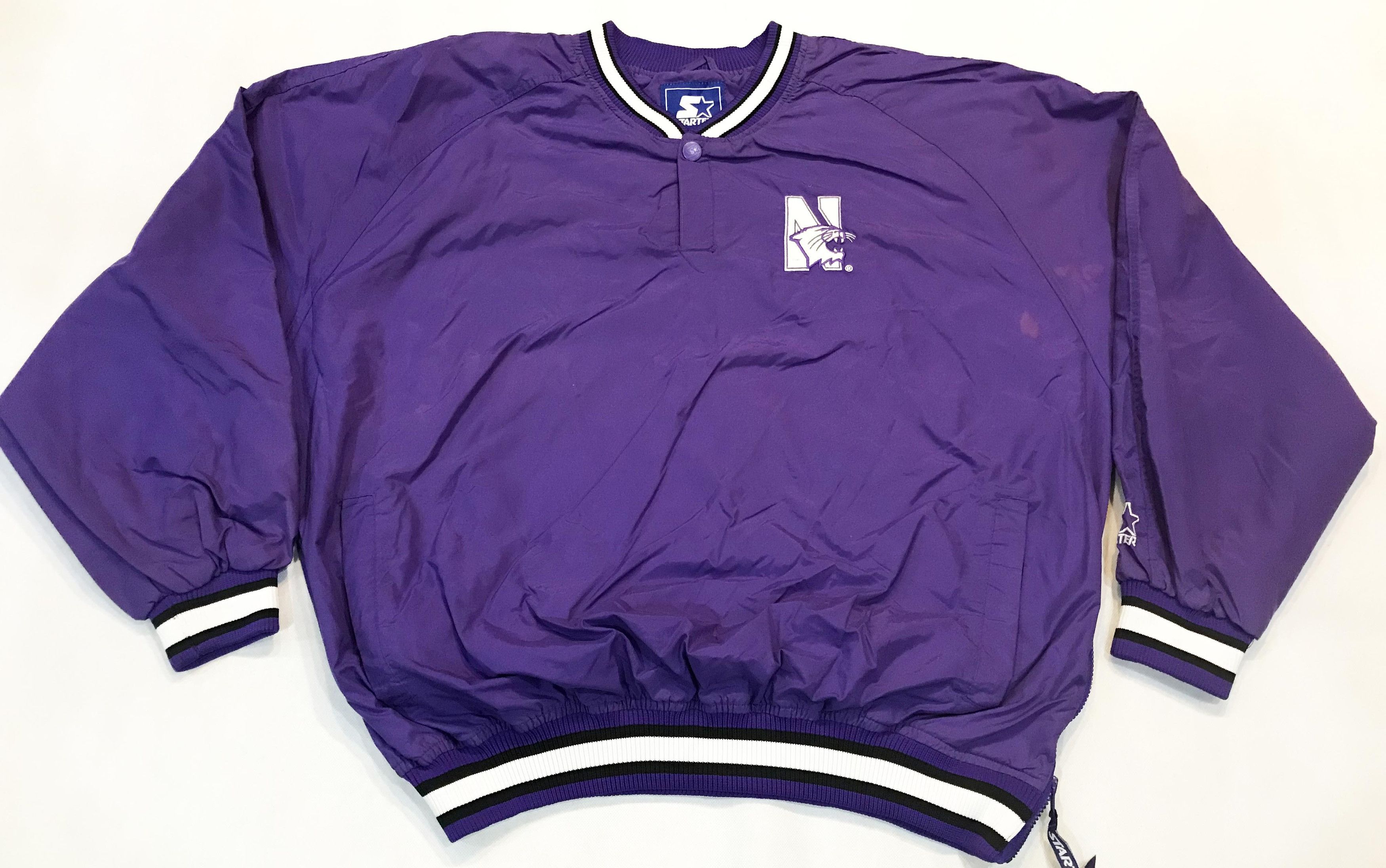NCAA × Starter Vintage Starter NCAA Northwestern Wildcats Pullover Jacket Size US XL / EU 56 / 4 - 1 Thumbnail