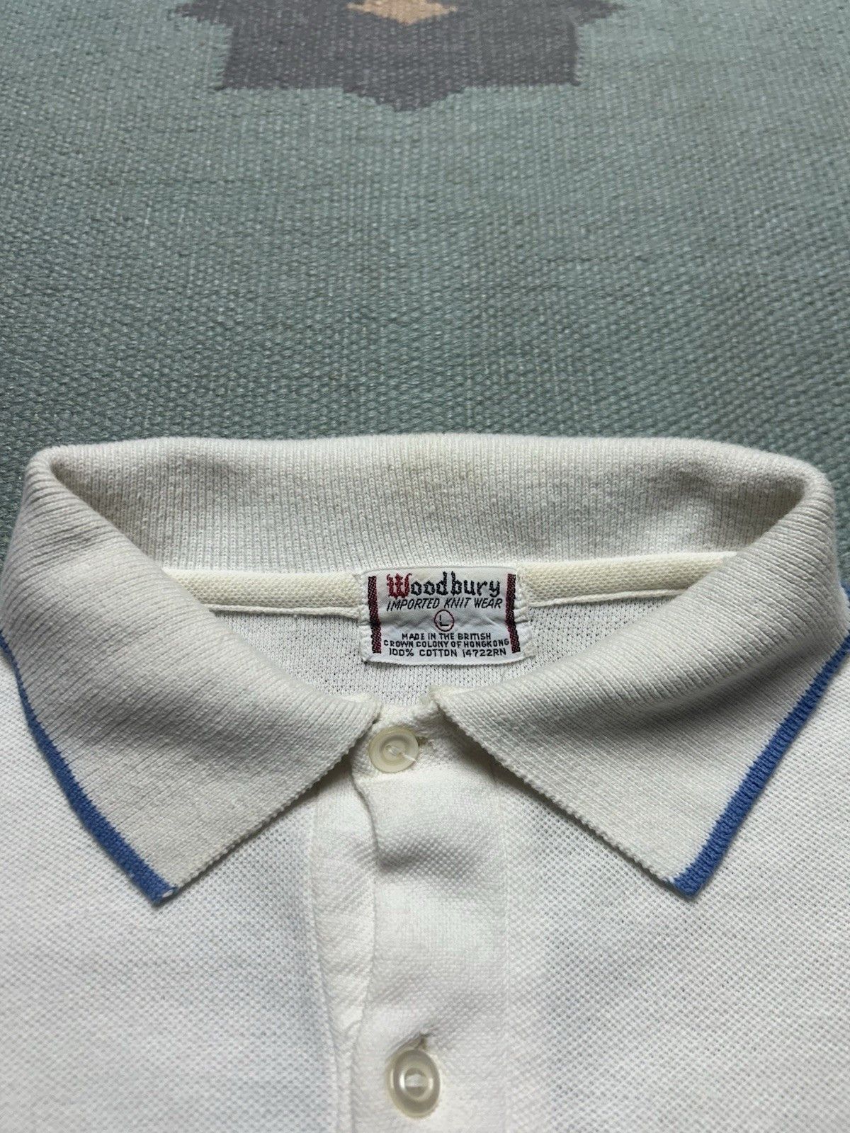 Vintage Vtg 60s 70s polo shirt cotton knit white golf yacht large Size US L / EU 52-54 / 3 - 5 Thumbnail