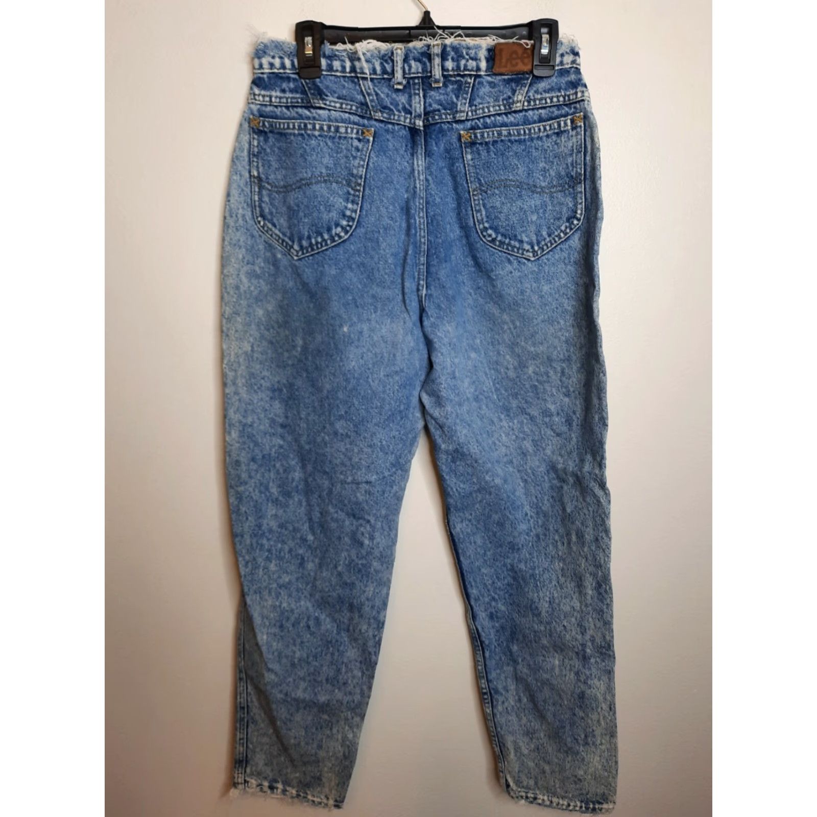 Lee VINTAGE Lee Mom Jeans Women's Size 6 28 L29 28x29 High Rise Acid Wash Distressed Blue 90s Womens Jeans Size 28" / US 6 / IT 42 - 4 Thumbnail