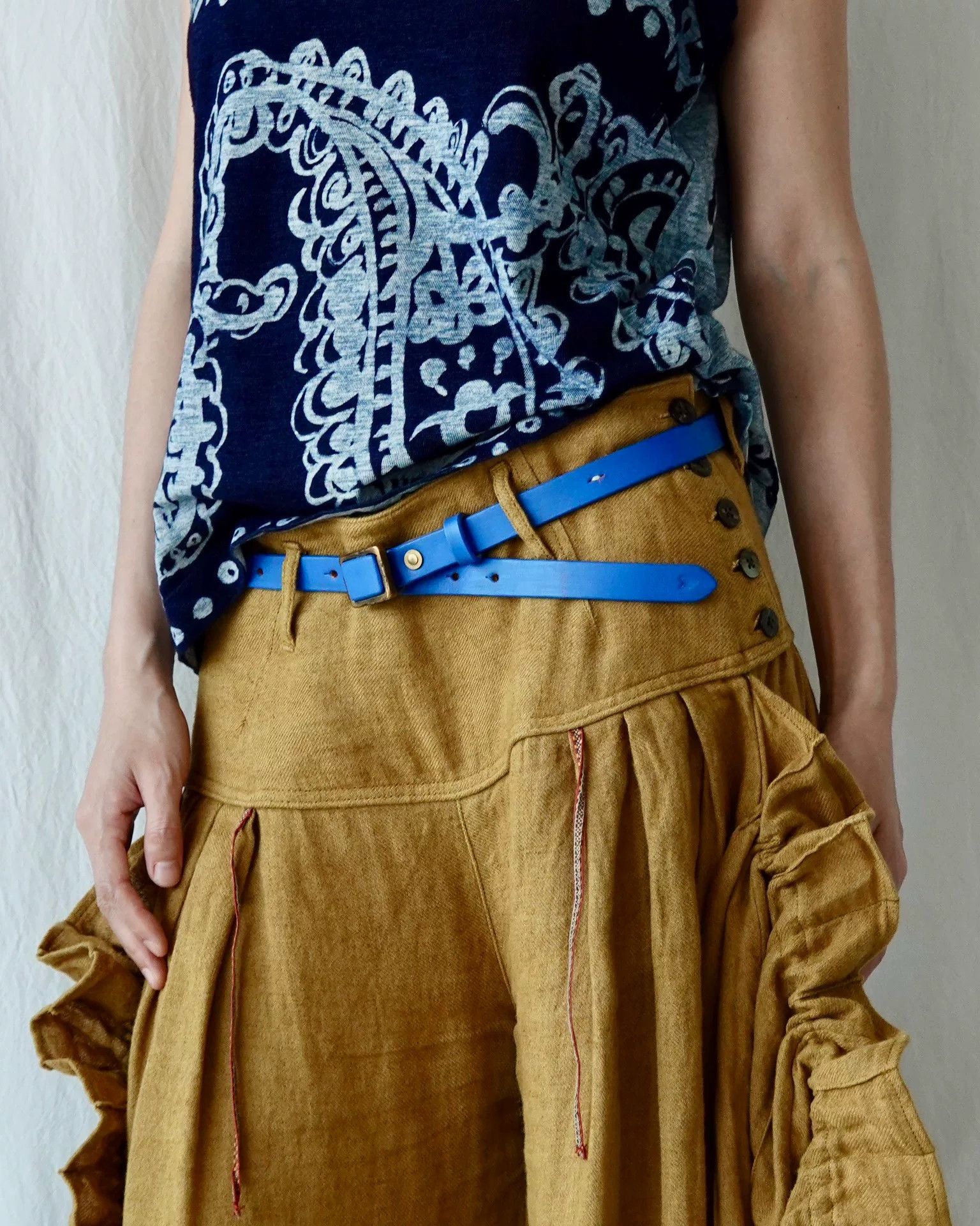 Kapital KAPITAL Blue Metal Leather Belt Size ONE SIZE - 1 Thumbnail