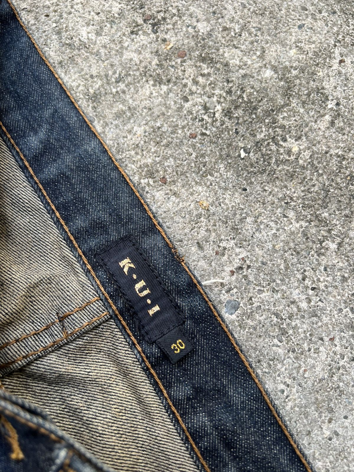 Vintage 💥Flare💥Japanese Brand Kui Distress Jeans Very Rare Size US 30 / EU 46 - 15 Thumbnail