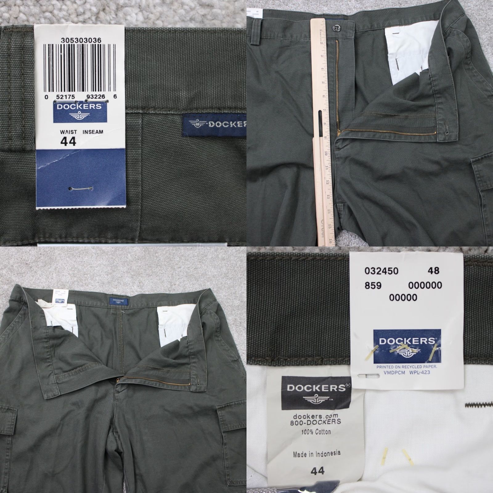Dockers DOCKERS Chino Shorts Cargo Flat Front 9.5" Inseam GreenMens 44 Cotton Canvas Pockets Size US 44 / EU 60 - 8 Thumbnail