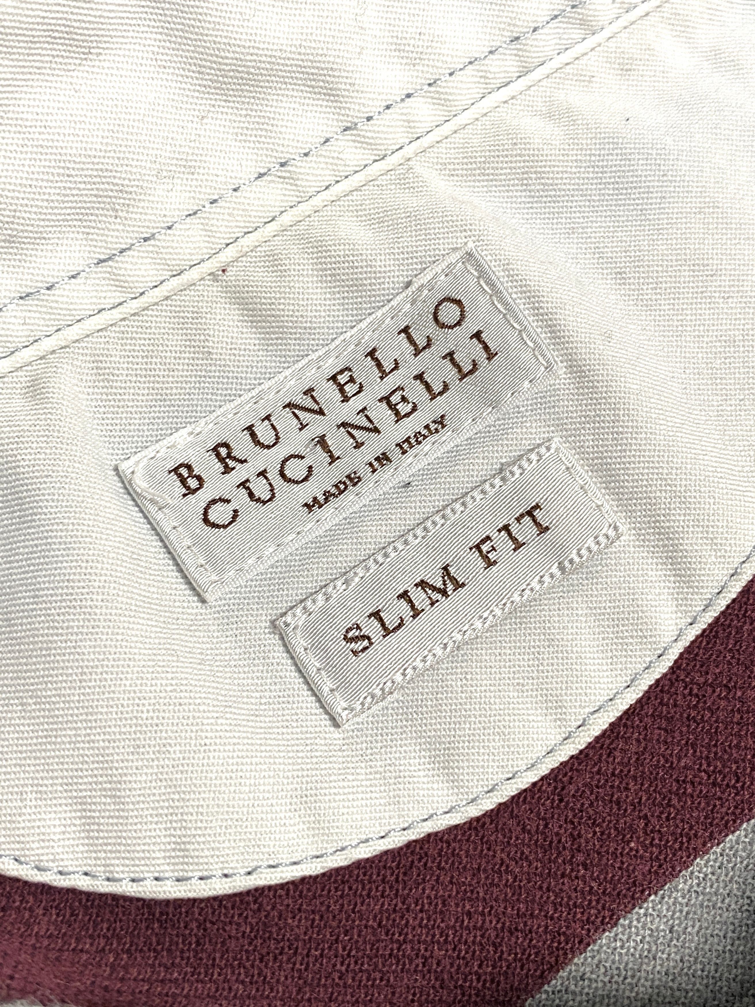 Brunello Cucinelli Brunello Cucinelli Striped Slim Denim Logo Polo Size US L / EU 52-54 / 3 - 13 Thumbnail