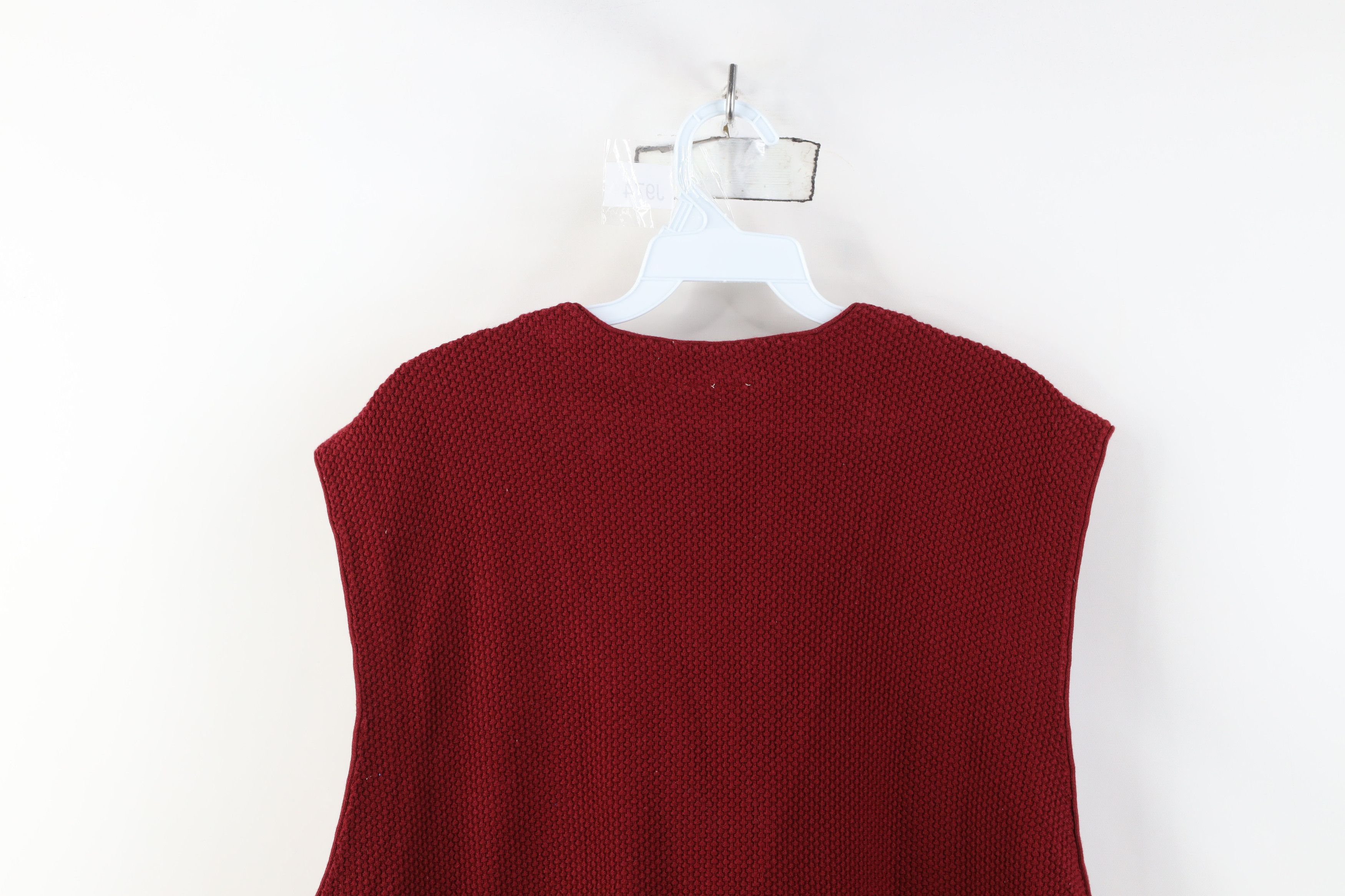Vintage Vintage 90s Y2K Streetwear Knit Cardigan Sweater Vest Red Size US XXL / EU 58 / 5 - 10 Thumbnail