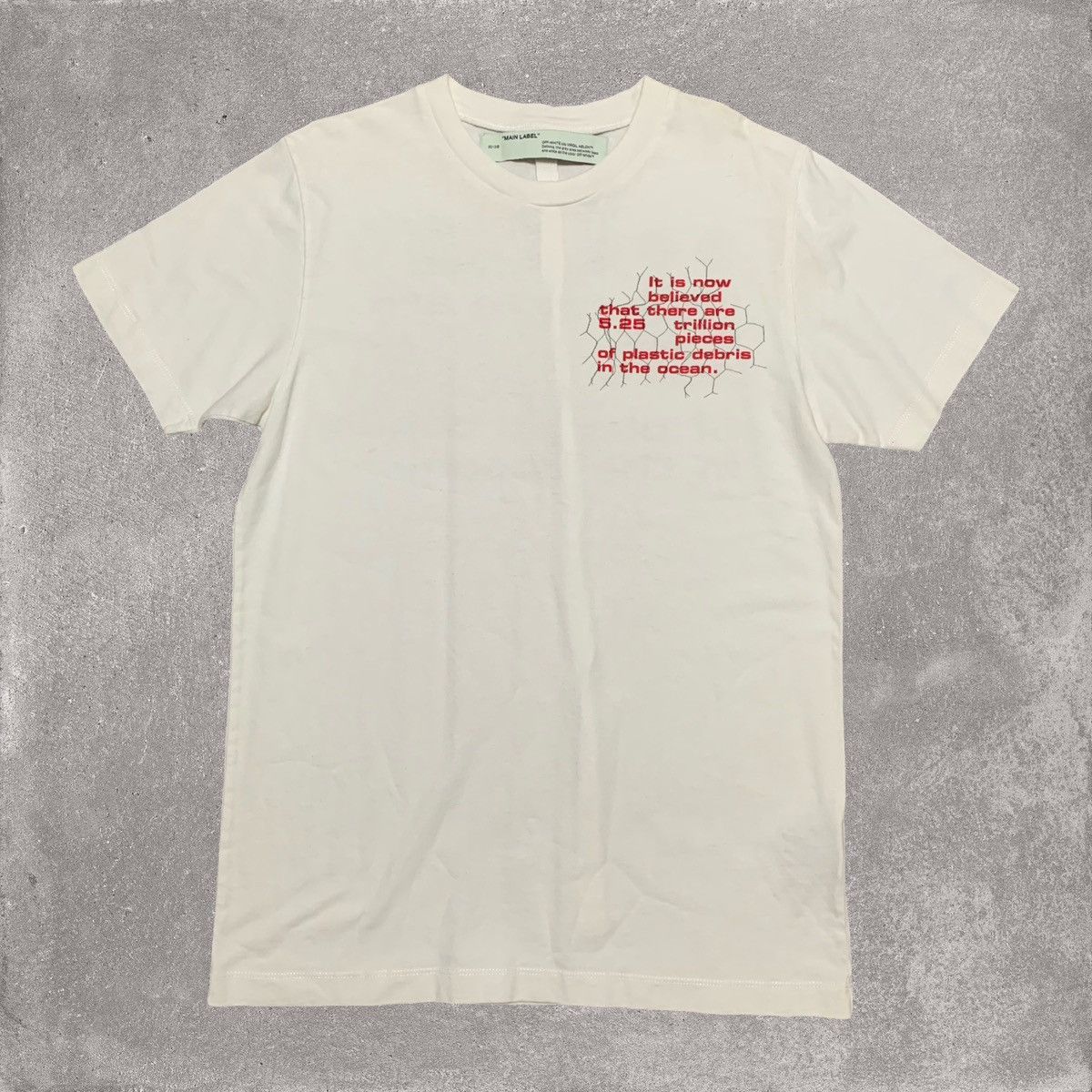 Off-White Off White Medium Ocean Debris White Tee Virgil Abloh Size US M / EU 48-50 / 2 - 2 Thumbnail