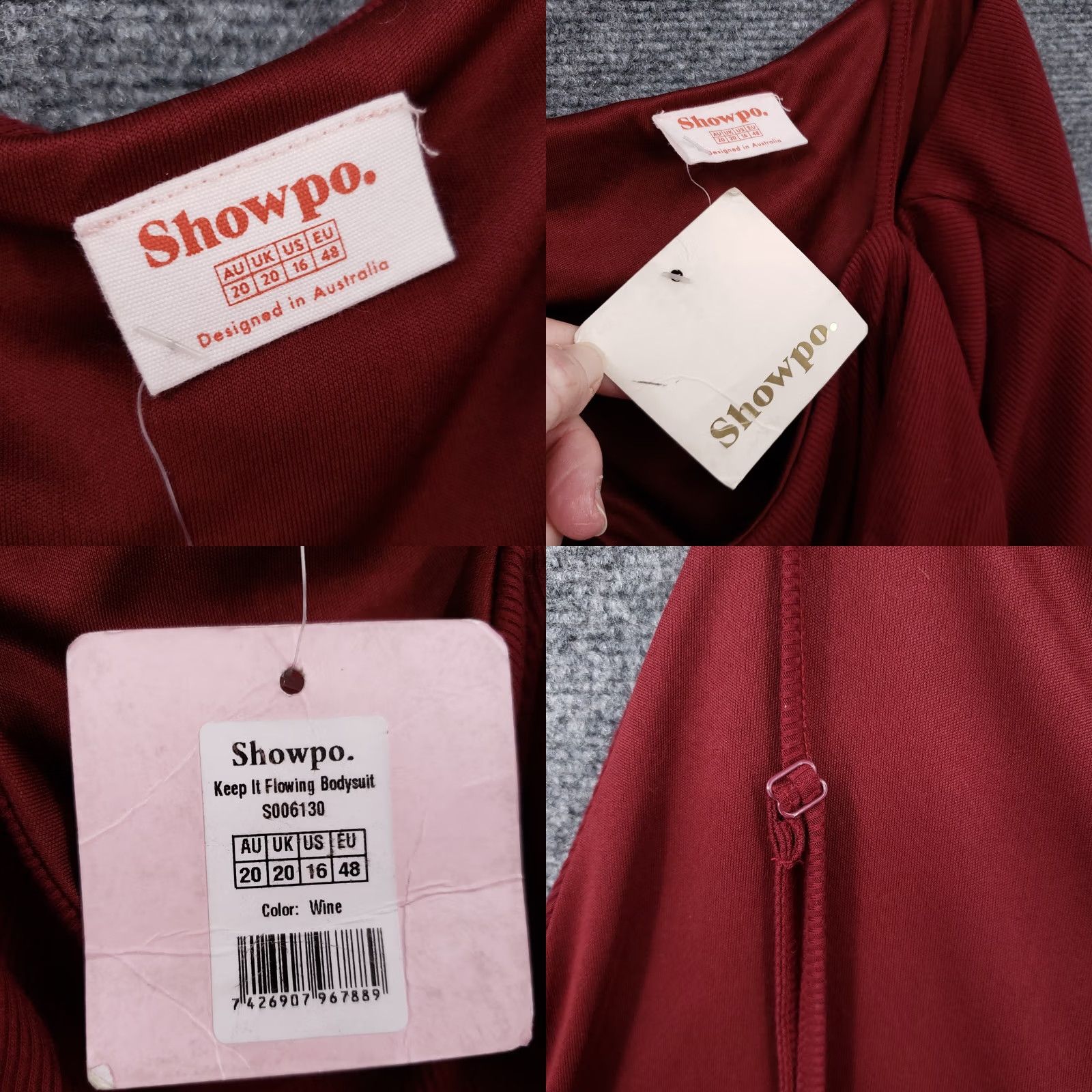 Vintage Showpo Bodysuit Womens 16 Red Shapewear Ribbed Low Back One Piece Knit Slimming Adjustable Strap Womens 16 Shapewear Size XXL / US 16-18 / IT 52-54 - 8 Thumbnail