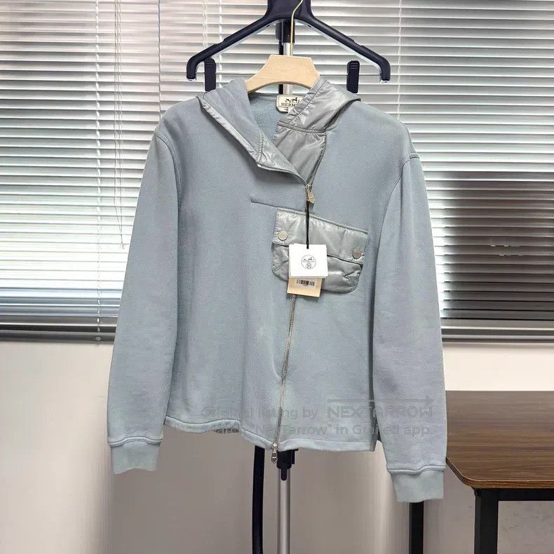 Hermes Hermes Zip-up hooded sweatshirt with irregular design, pie Size S / US 4 / IT 40 - 1 Thumbnail
