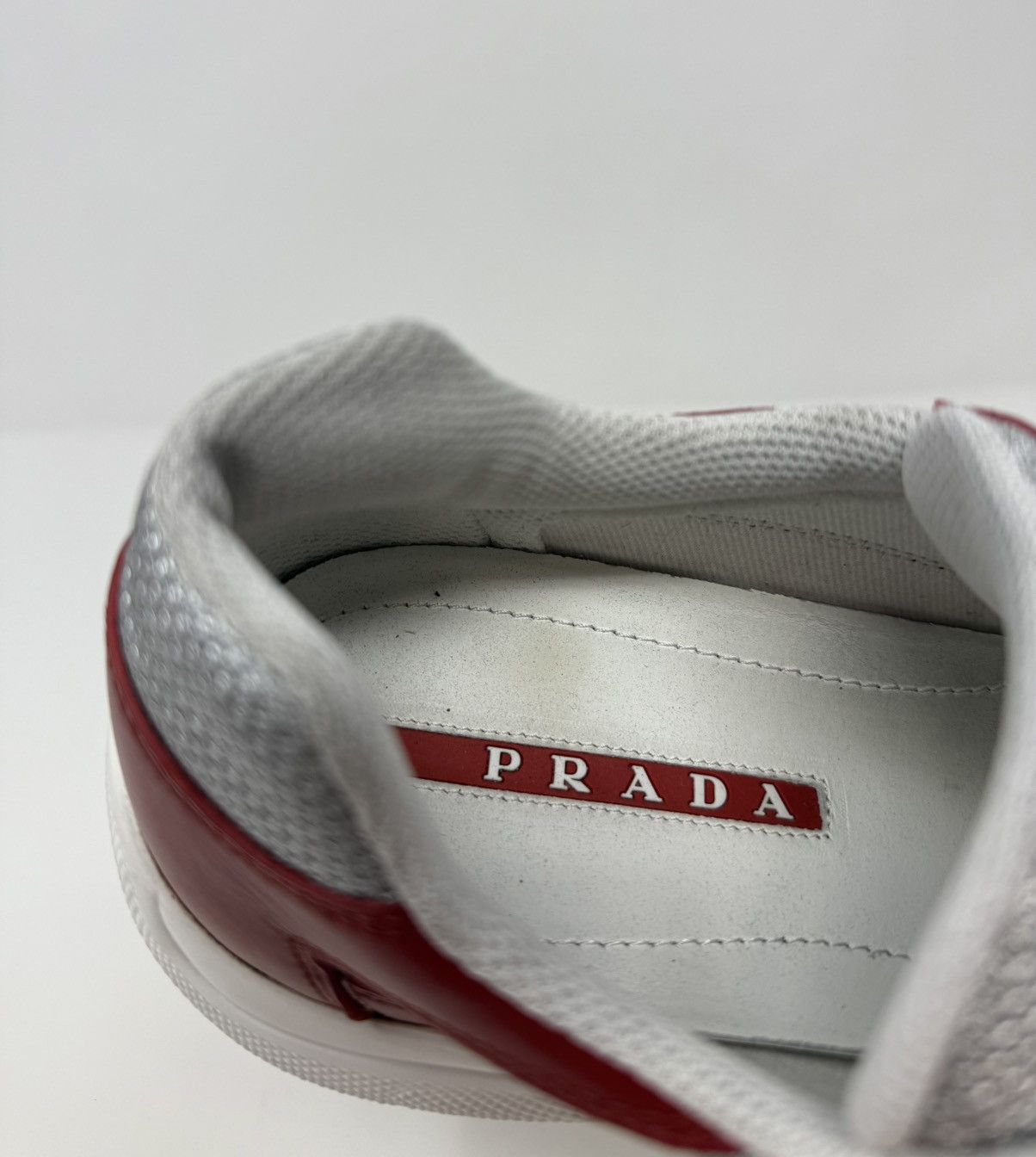 Prada Prada Americas Cup Sneaker Leather Red Size US 8.5 / EU 41-42 - 8 Thumbnail