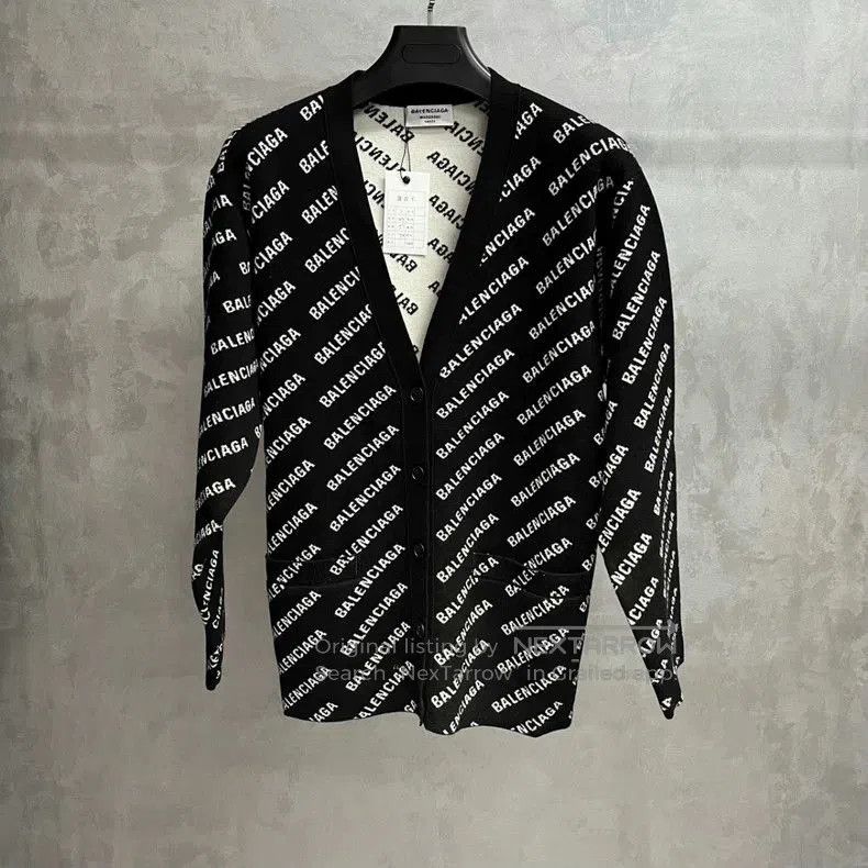 Balenciaga Balenciaga Black Logo Wool Cardigan. Size US S / EU 44-46 / 1 - 1 Thumbnail