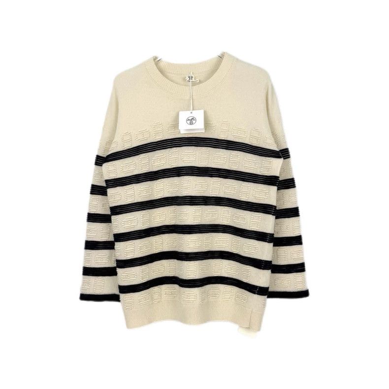 Hermes Hermes Blue White Stripe Cashmere Sweater Size US XS / EU 42 / 0 - 1 Thumbnail