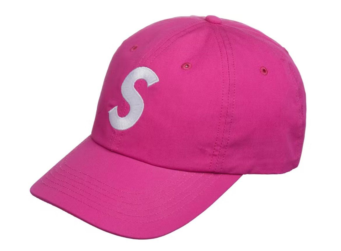 image of Supreme Ventile 6 Panel S Logo Cap Hat Magenta Pink, Men's