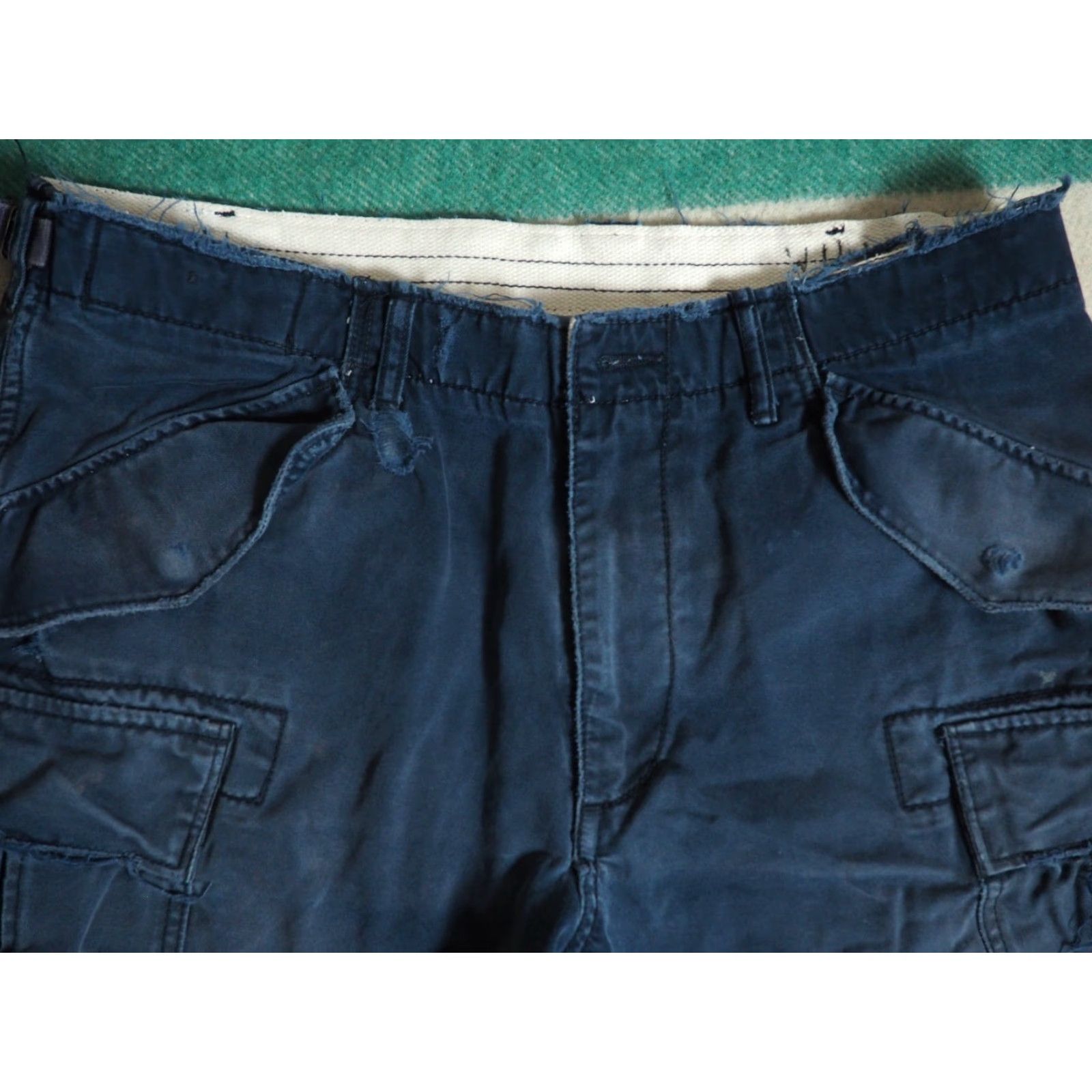 Polo Ralph Lauren VTG 90s Polo Ralph Lauren Type 1 Military Faded Blue 36W Distress Cargo Shorts Polo Ralph Lauren Shirt Adult 36 Blue 1990s Mens Size US M / EU 48-50 / 2 - 3 Thumbnail