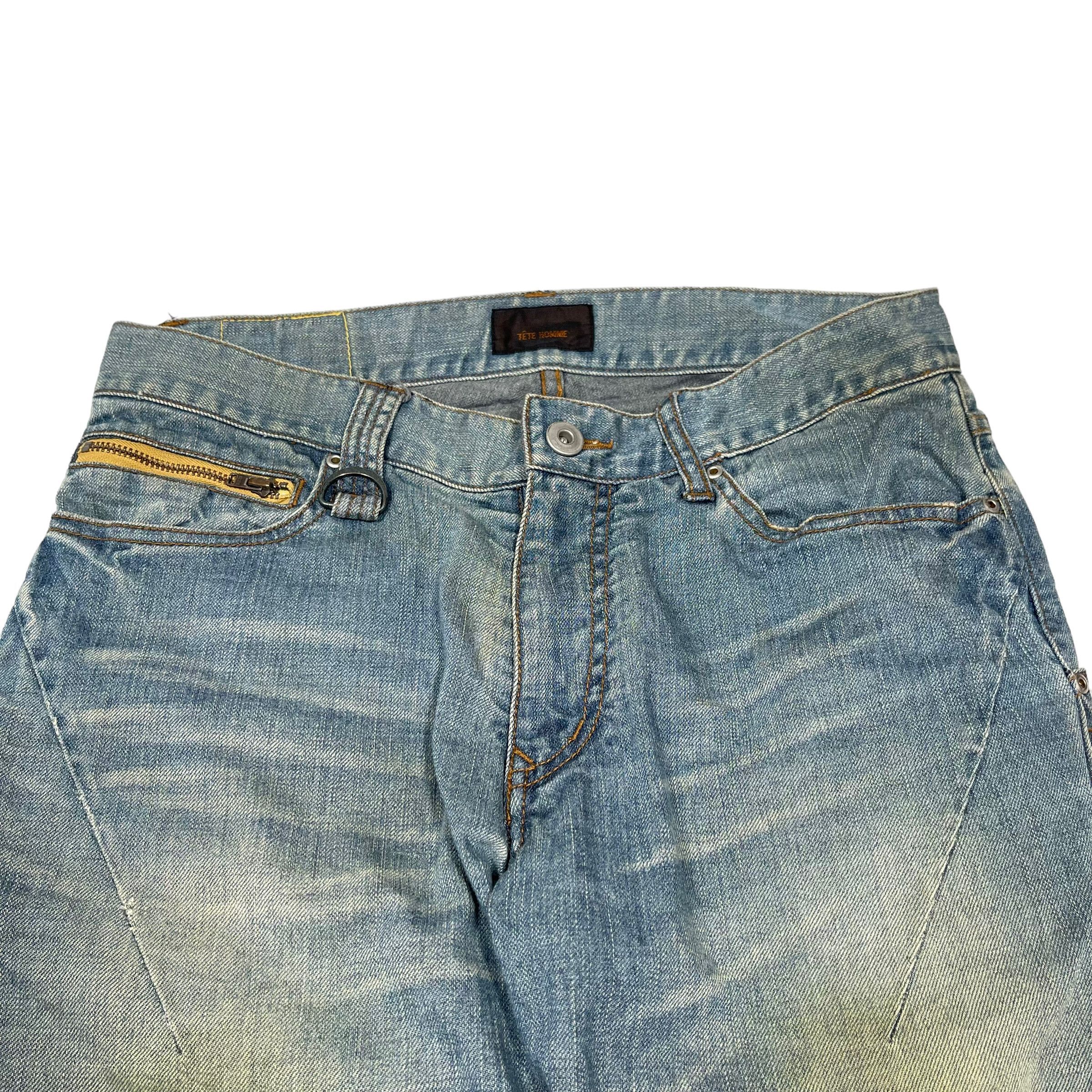 Issey Miyake × Tete Homme Tete Homme Flare Tactical Pocket Washed Denim Pants Size US 29 - 7 Thumbnail