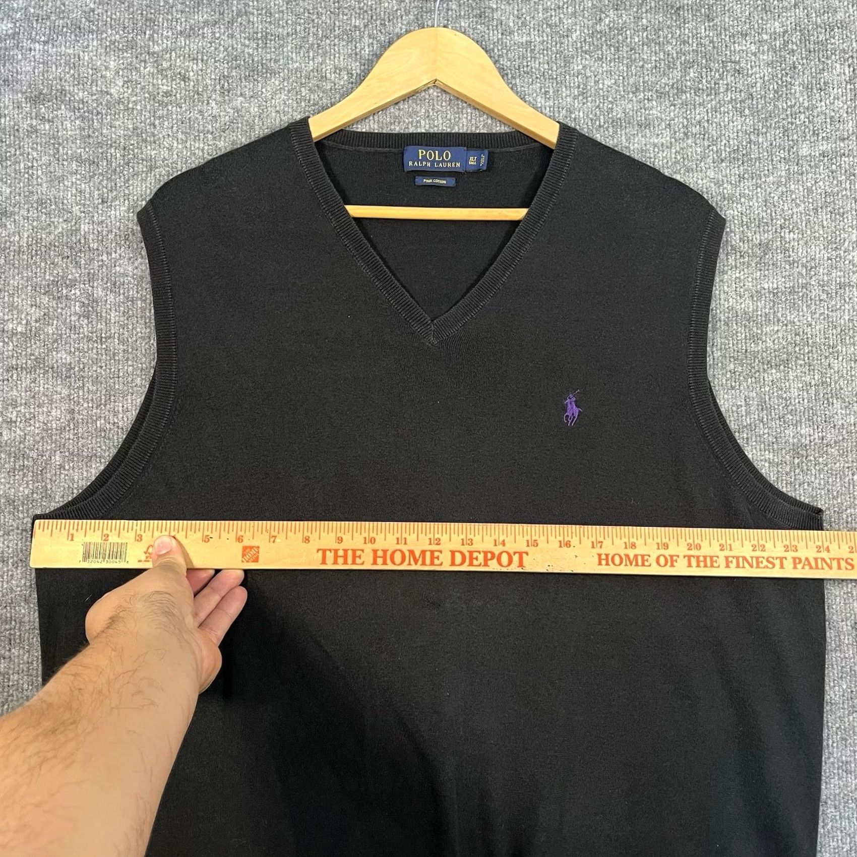 Polo Ralph Lauren VINTAGE Polo Ralph Lauren Vest Mens XLT Pullover Sleeveless Pony Pima Cotton Black White Size US XL / EU 56 / 4 - 3 Thumbnail