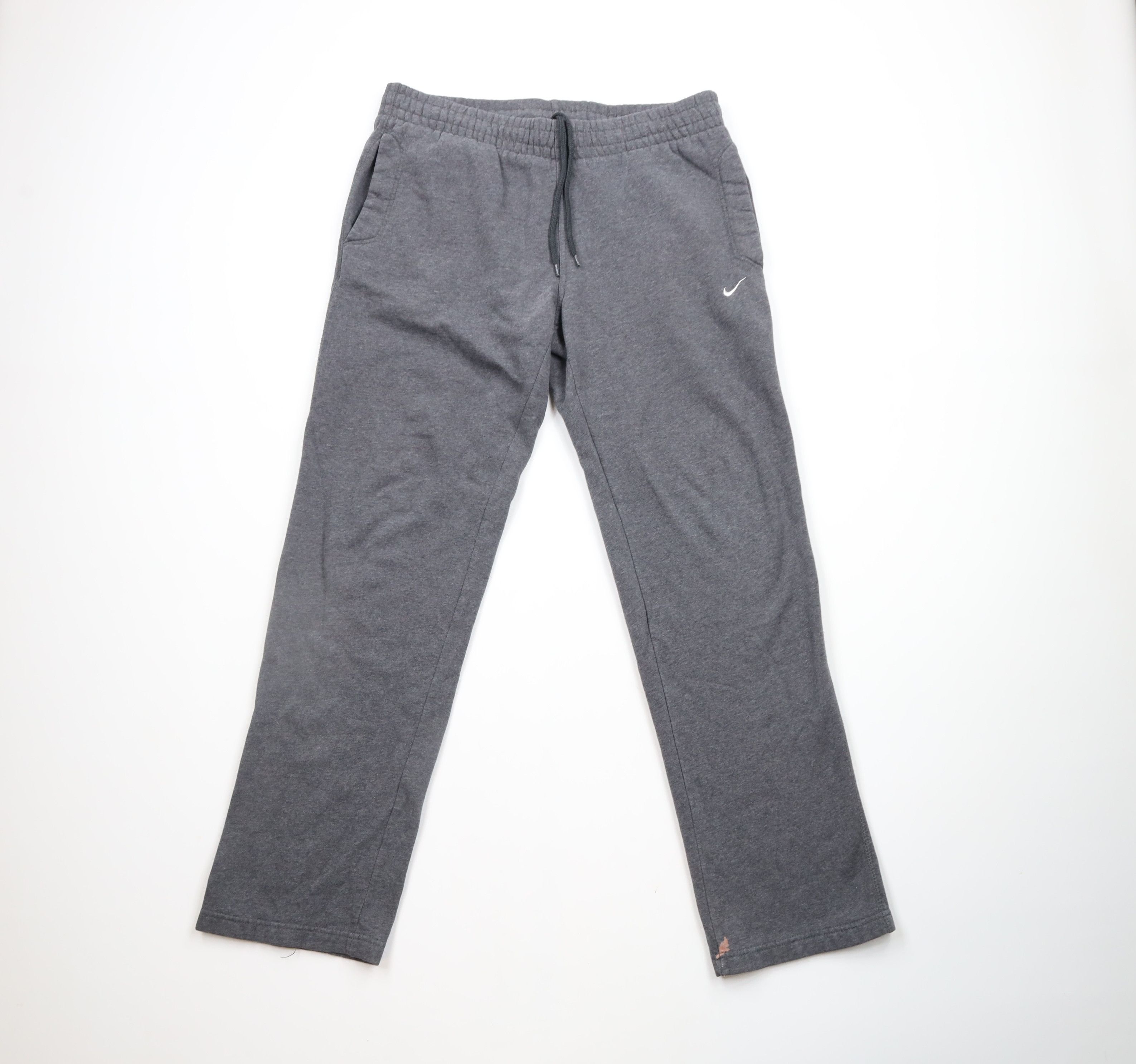 Nike × Vintage Vintage Nike Mini Swoosh Wide Leg Sweatpants Heather Gray Size US 34 / EU 50 - 1 Thumbnail