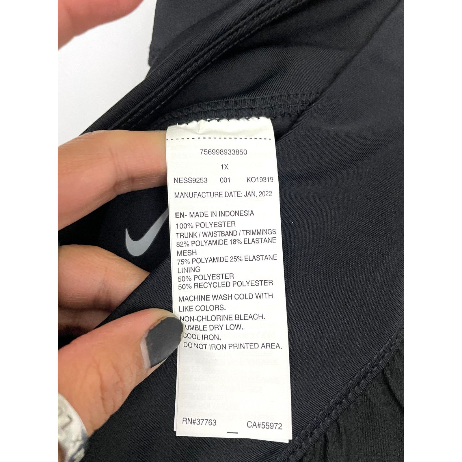 Nike NEW Nike Solid Board Skirt 1X Black Swimsuit Bottoms Size 38" / US 16 / IT 52 - 11 Thumbnail
