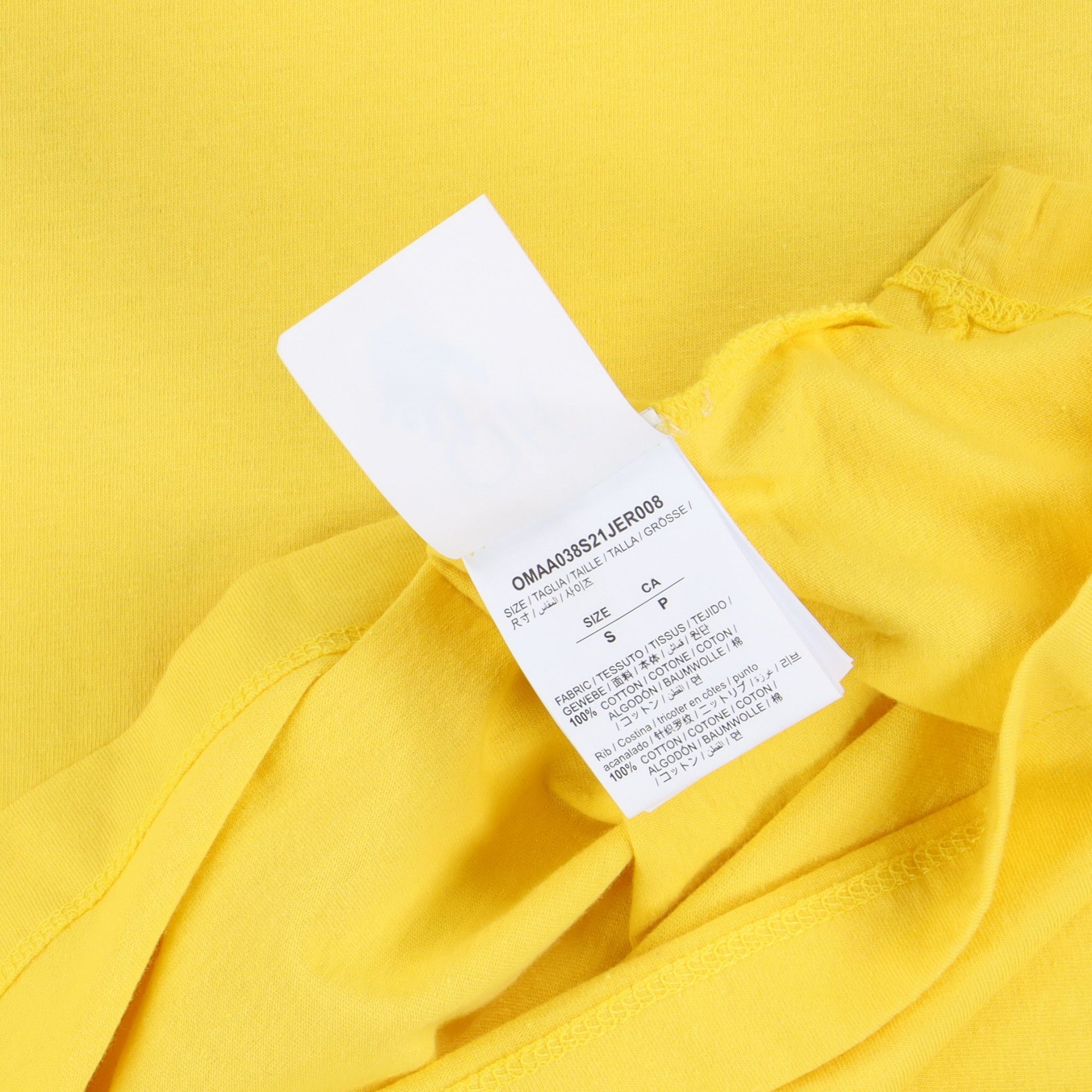 Off-White Yellow Adam Is Eve Logo Arrows Oversized T-shirt Size US S / EU 44-46 / 1 - 7 Thumbnail