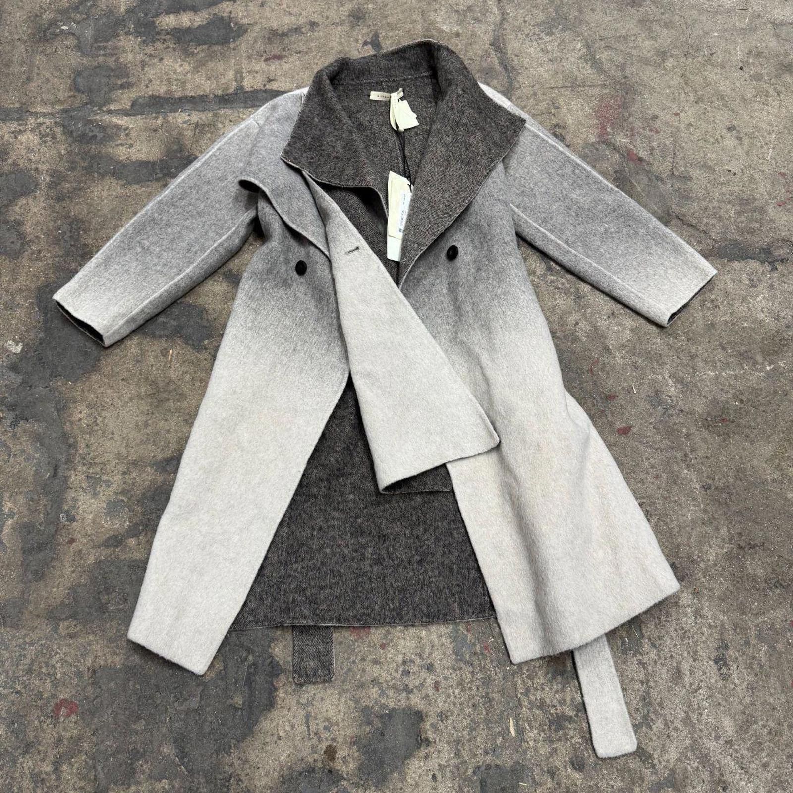 Other NWT Murmur Mi Smoke Ombré Wool & Silk Wrap Trench Coat Size S / US 4 / IT 40 - 1 Thumbnail