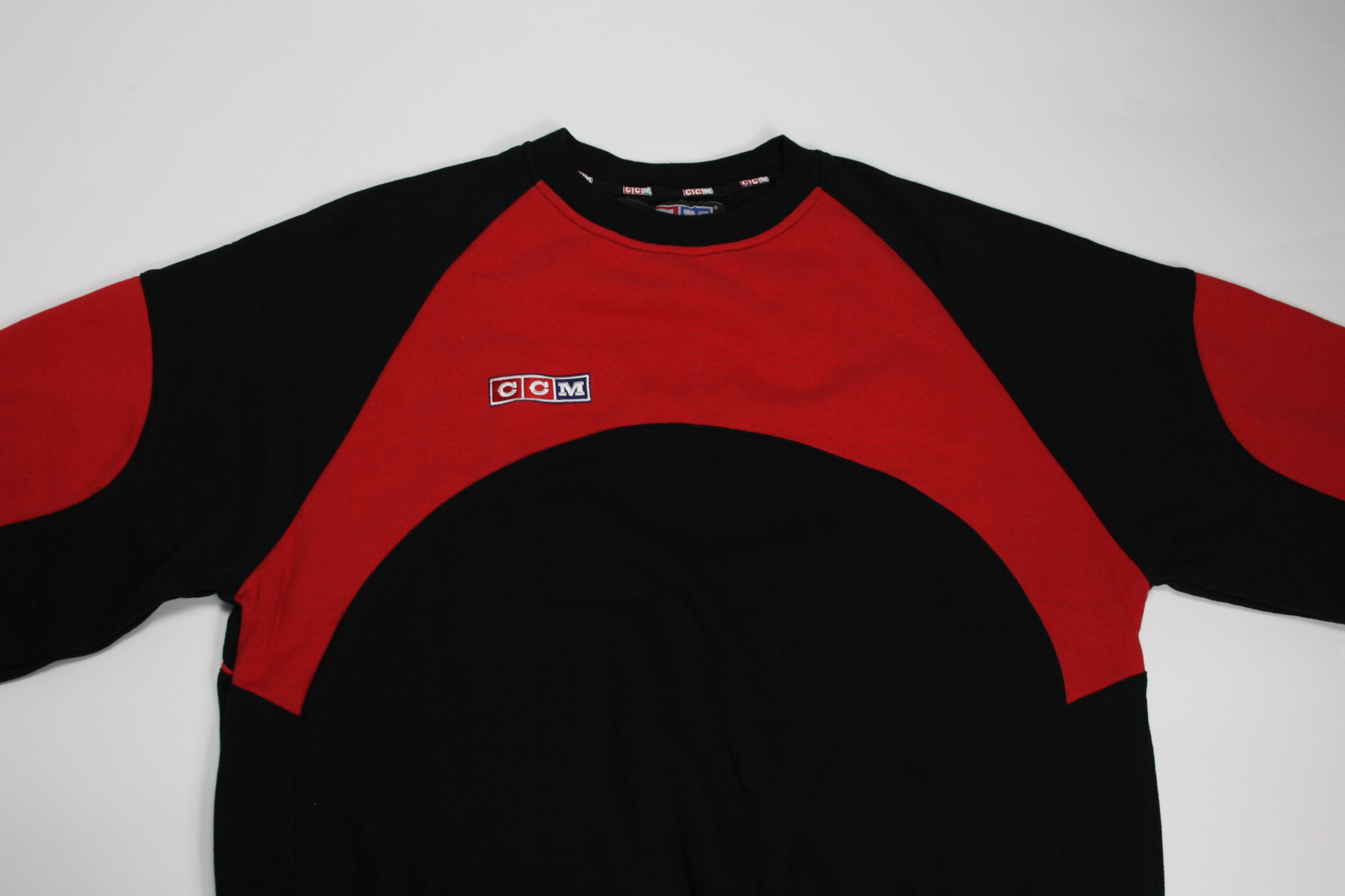 Ccm × NHL × Vintage CCM 90s Vintage Two Tone Hockey Fleece Lined Sweatshirt Size US L / EU 52-54 / 3 - 2 Thumbnail
