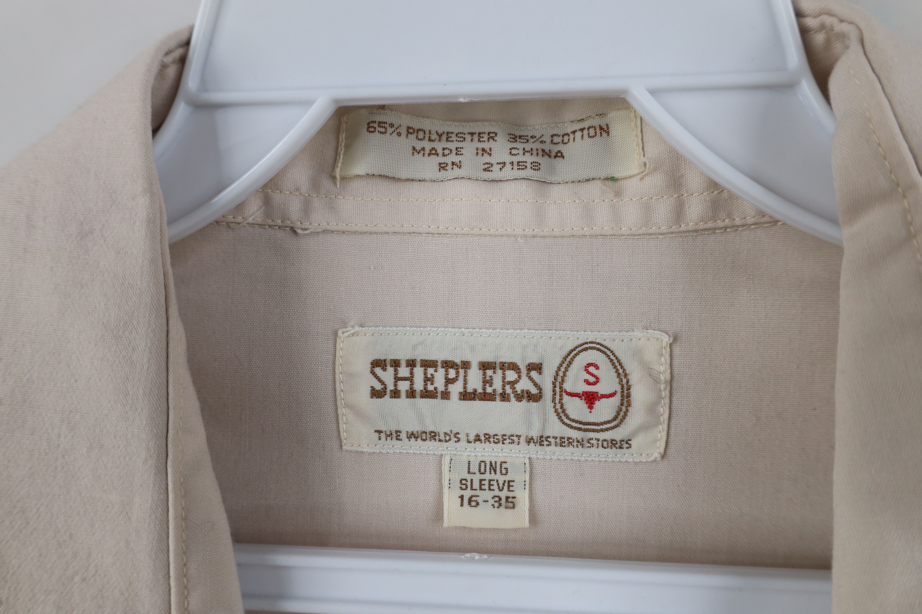 Vintage Vintage 70s Streetwear Cowboy Snap Button Shirt Beige Size US M / EU 48-50 / 2 - 9 Thumbnail