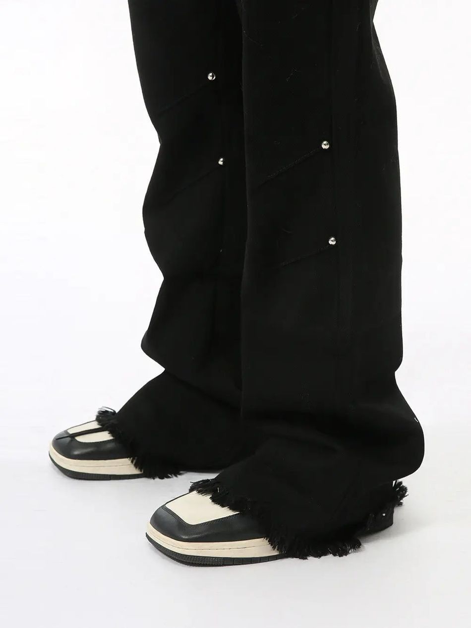 Japanese Brand Retro zipper patchwork fringed jeans Size US 32 / EU 48 - 3 Thumbnail