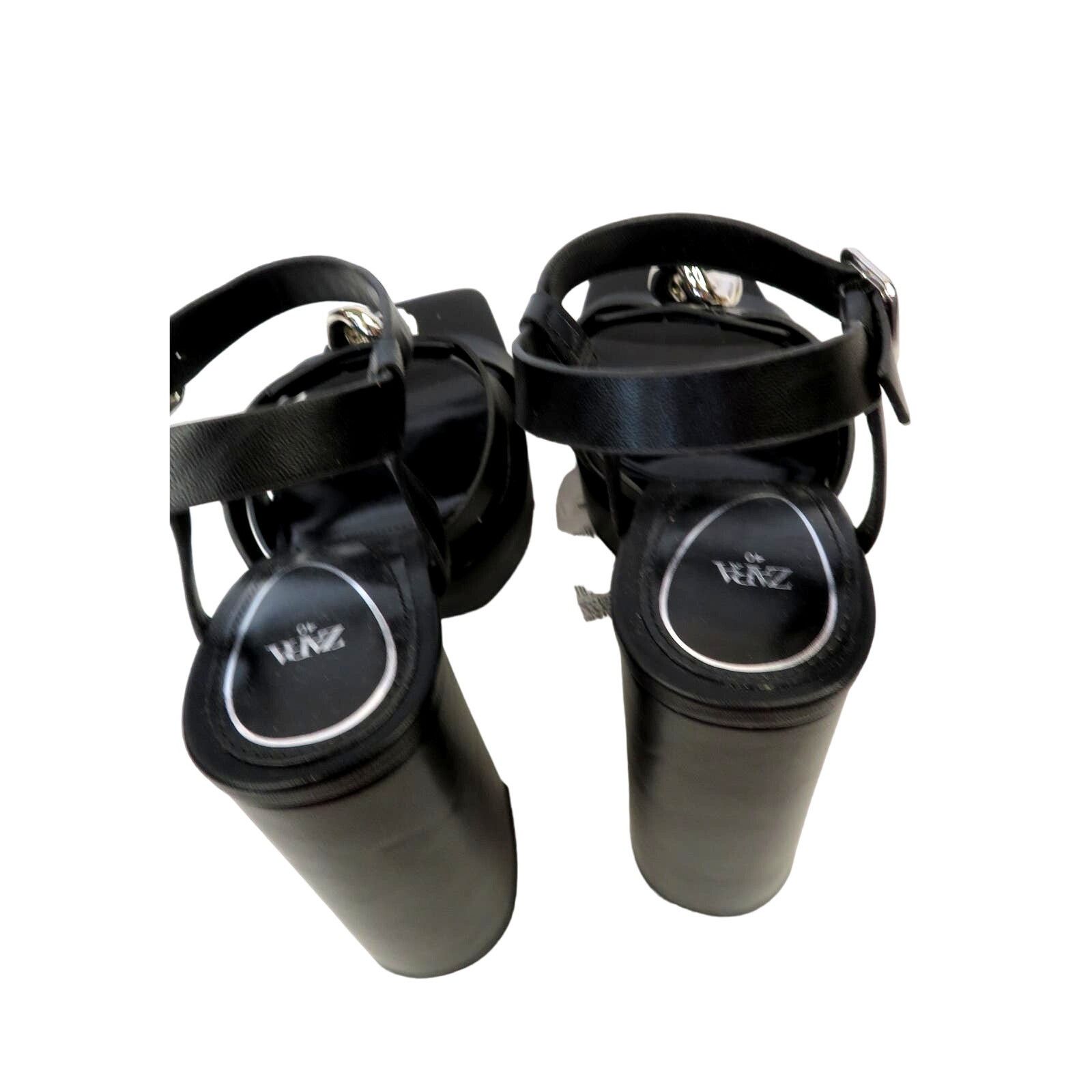 Zara ZARA Black Strappy Chunky Platform Sandals w/ Gold Chain Size US 9 / IT 39 - 8 Thumbnail
