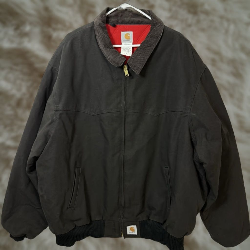 Carhartt VINTAGE Carhartt Bomber Jacket 5XL Black 90s Santa Fe Lined Men's Jacket Size US XXL / EU 58 / 5 - 1 Thumbnail