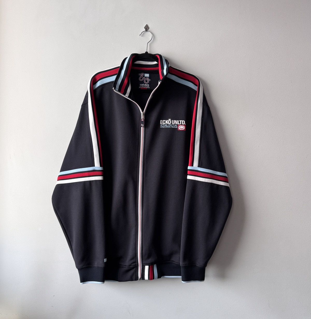 Ecko Unltd. Ecko Unltd. Track Jacket Size L Navy with Red Blue Stripes Size US L / EU 52-54 / 3 - 1 Thumbnail