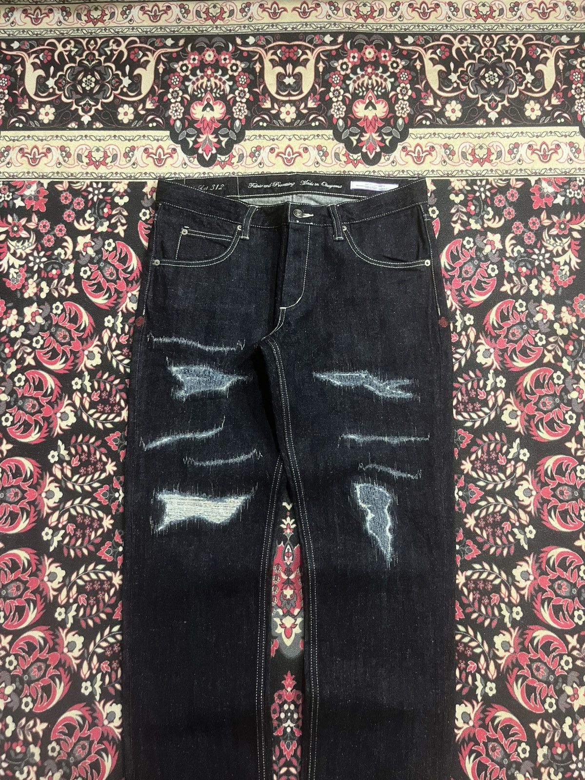 Kapital Vintage Japan Kyuten Okayama Dark Washed Sashiko Stitch Jean Size US 32 / EU 48 - 3 Thumbnail