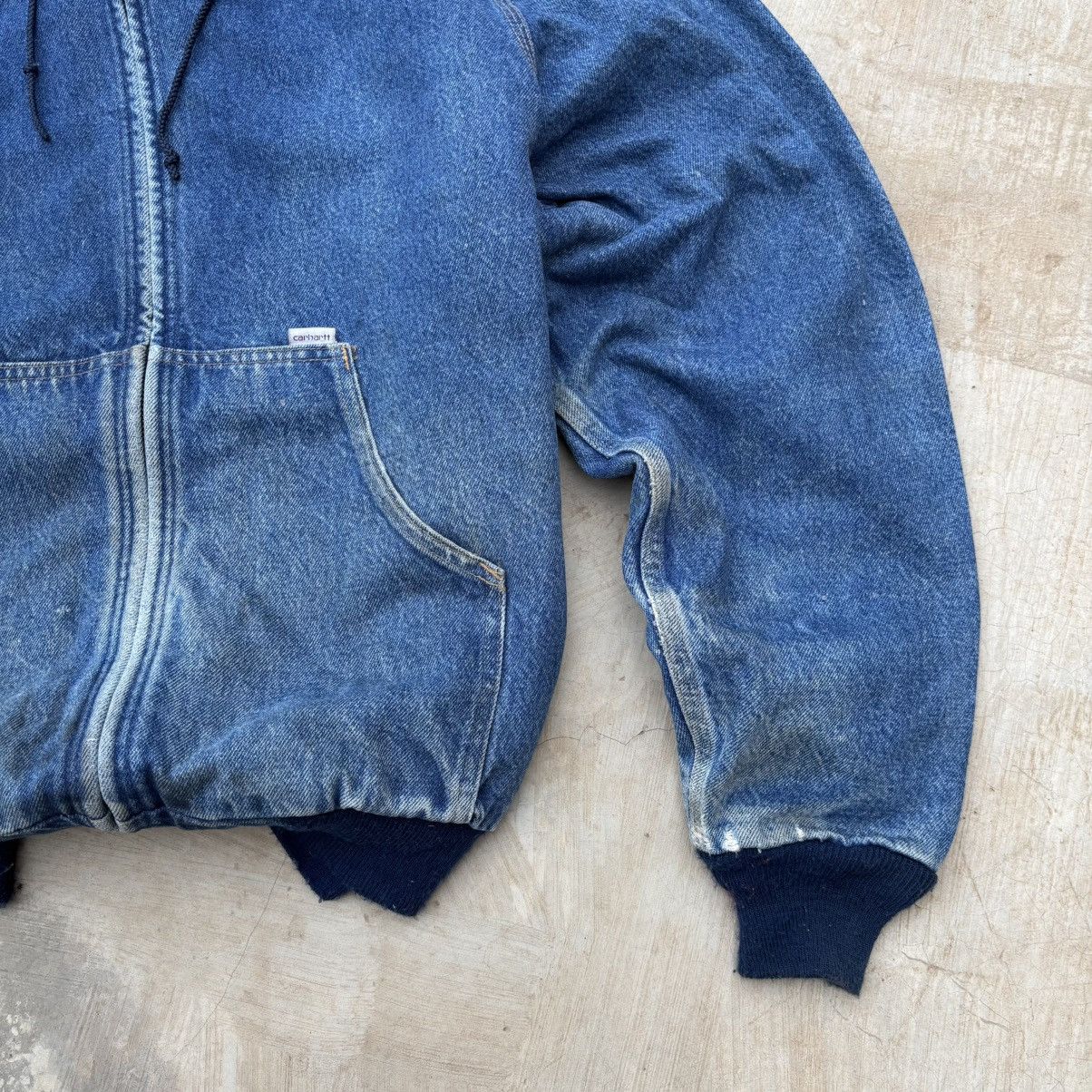 Carhartt Rare💥Vintage 90s Carhartt Flannel Lined Denim Hood Jacket Size US L / EU 52-54 / 3 - 5 Thumbnail