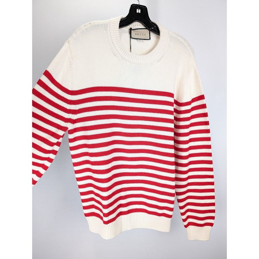 Gucci o1rshd1 Wool Cotton Long Sleeve Crewneck Sweatshirt Ivory Size US XL / EU 56 / 4 - 9 Thumbnail