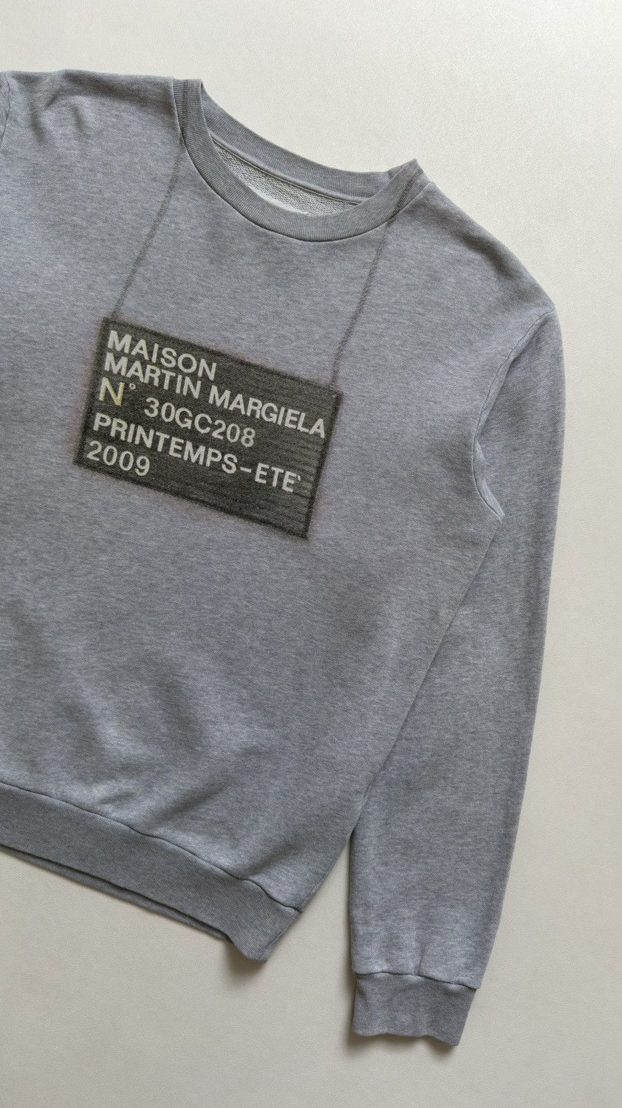 Maison Margiela S/S 09 Grey Cotton ‘Plaque Logo’ Sweatshirt Size US M / EU 48-50 / 2 - 8 Thumbnail