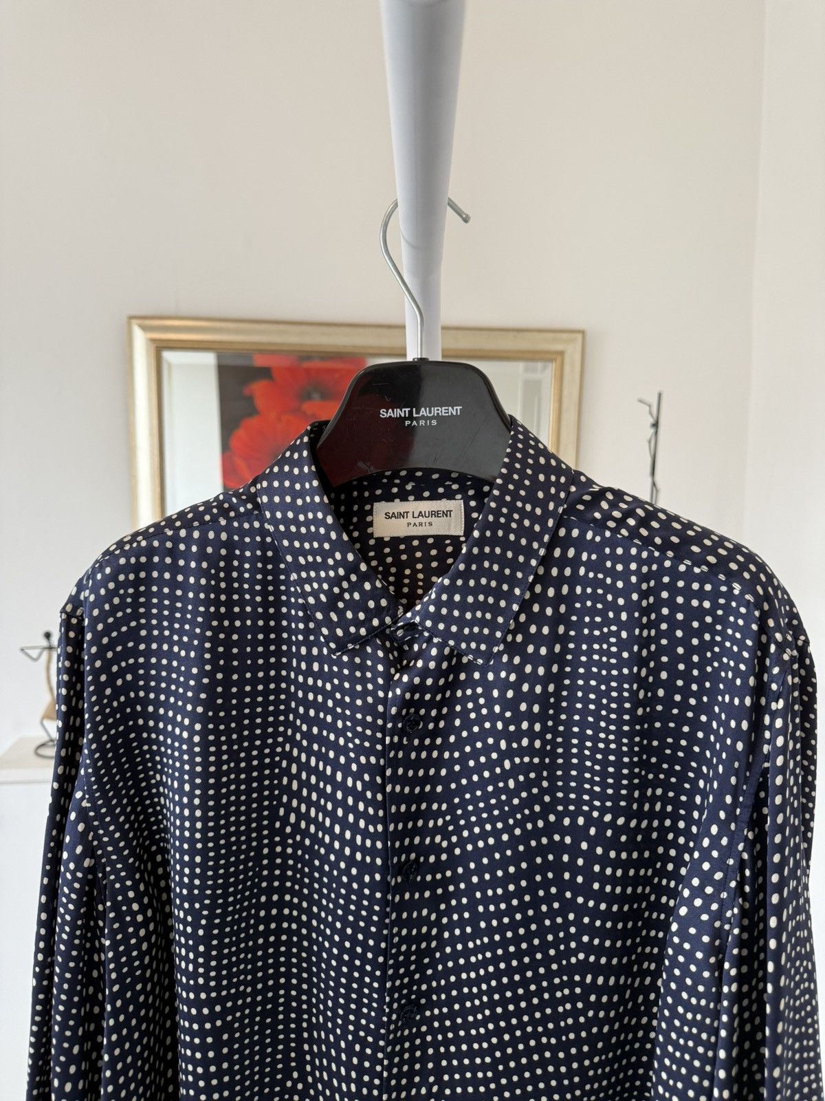 Saint Laurent Paris SS21 Saint Laurent Silky Polka Dot Shirt Size US M / EU 48-50 / 2 - 10 Thumbnail