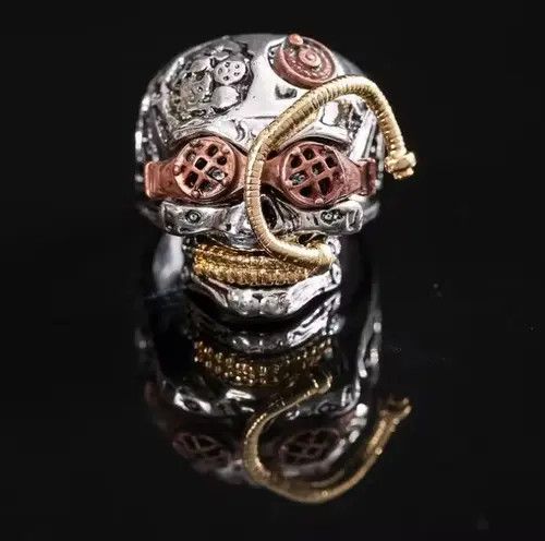 Japanese Brand New hot selling machine gold skull head men's ring Size ONE SIZE - 2 Thumbnail