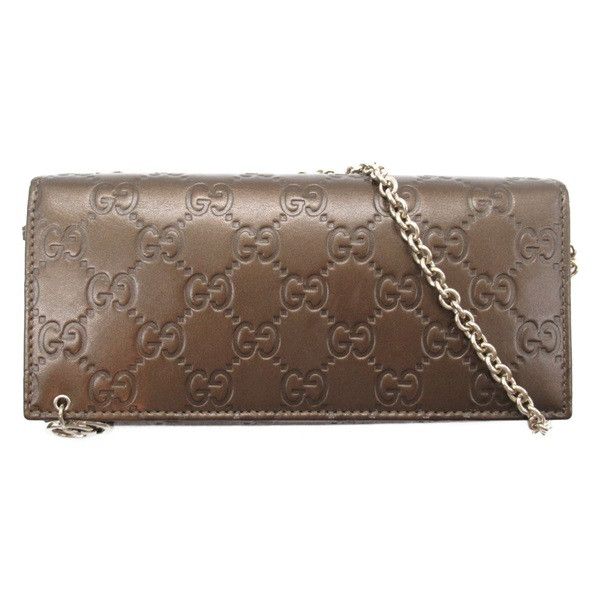 image of Gucci Guccissima Wallet On Chain Crossbody Bag Leather 224262 In in Brown, Women's