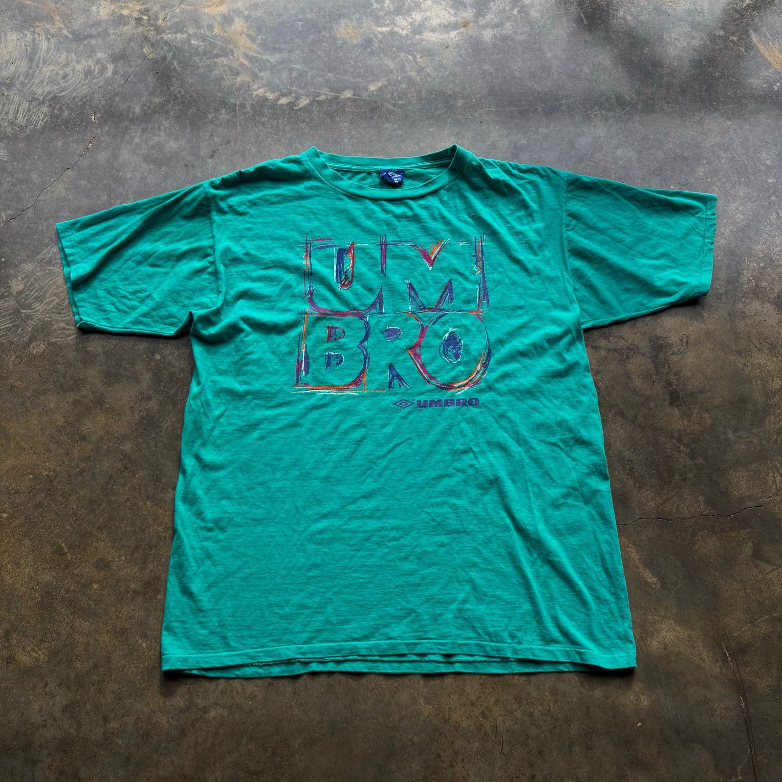 Umbro Vintage Boxy Umbro Green Single Stitch T-Shirt Size US XL / EU 56 / 4 - 1 Thumbnail