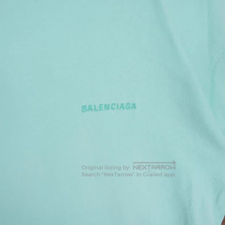Balenciaga Balenciaga Mint Green Embroidered Logo Short Sleeve T-Shir Size US M / EU 48-50 / 2 - 4 Thumbnail