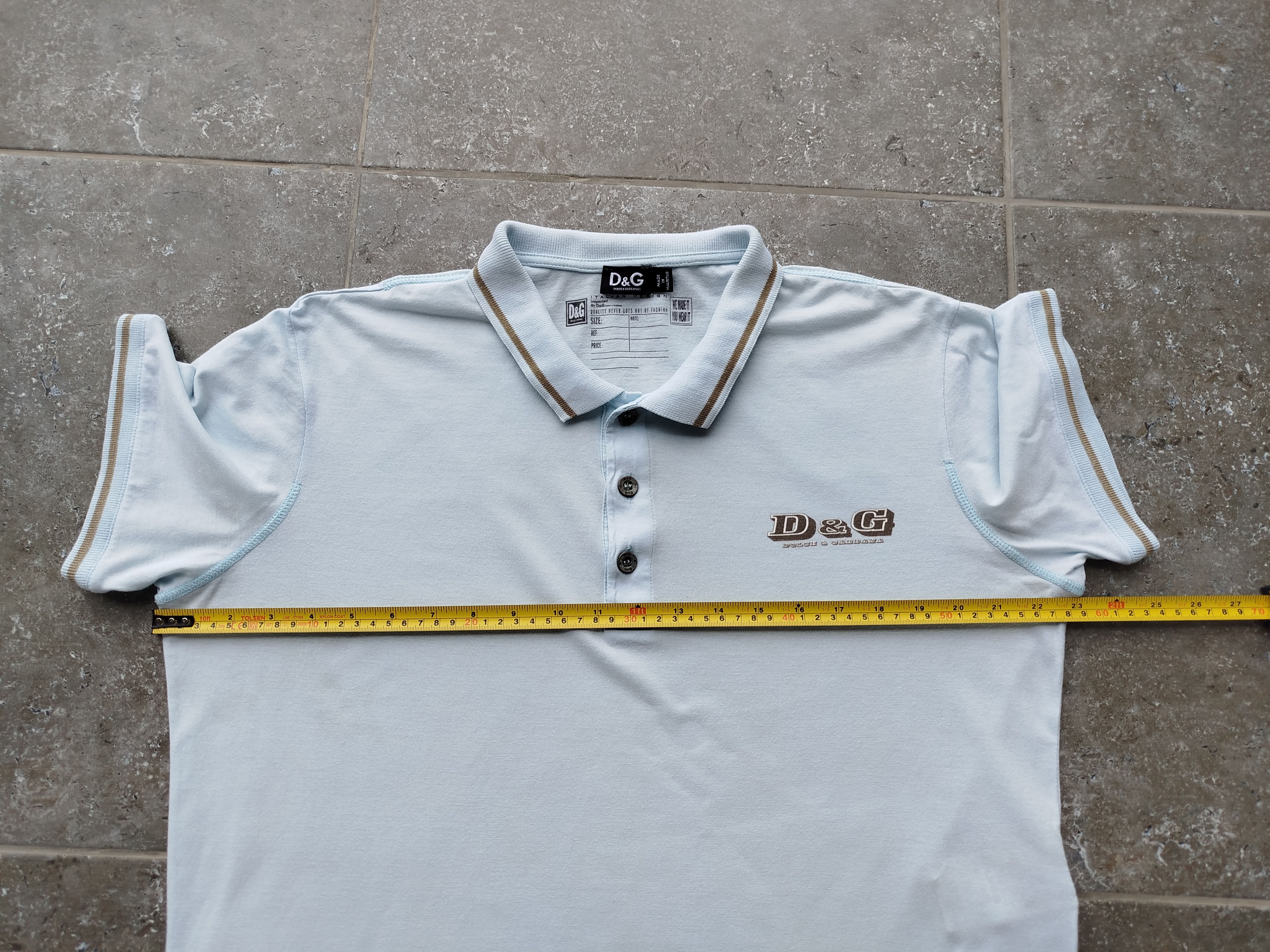 Dolce & Gabbana D&G T-Shirt Polo Light Blue Cotton Vintage 00s Size US M / EU 48-50 / 2 - 10 Thumbnail