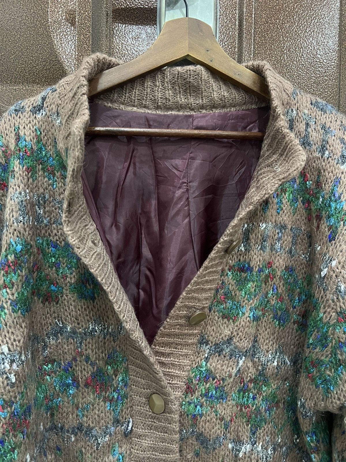 Japanese Brand VINTAGE Chunky Cozy Christmas Tree Button Up Knit Cardigan Size L / US 10 / IT 46 - 6 Thumbnail