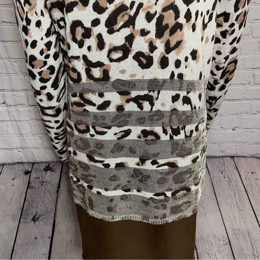 Chicos Chico's Animal Shine Viven Cardigan Size 2 US L Size L / US 10 / IT 46 - 9 Thumbnail