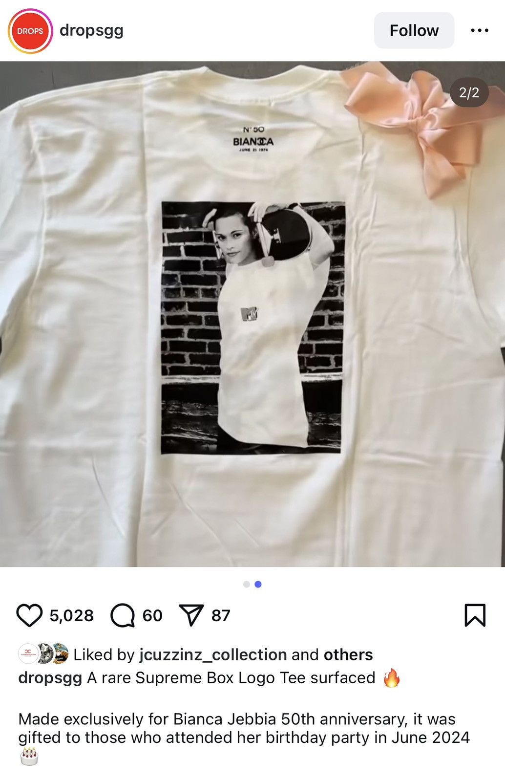 Supreme Supreme Bianca Jebbia Birthday Invitation Box Logo Tee Size US S / EU 44-46 / 1 - 4 Thumbnail