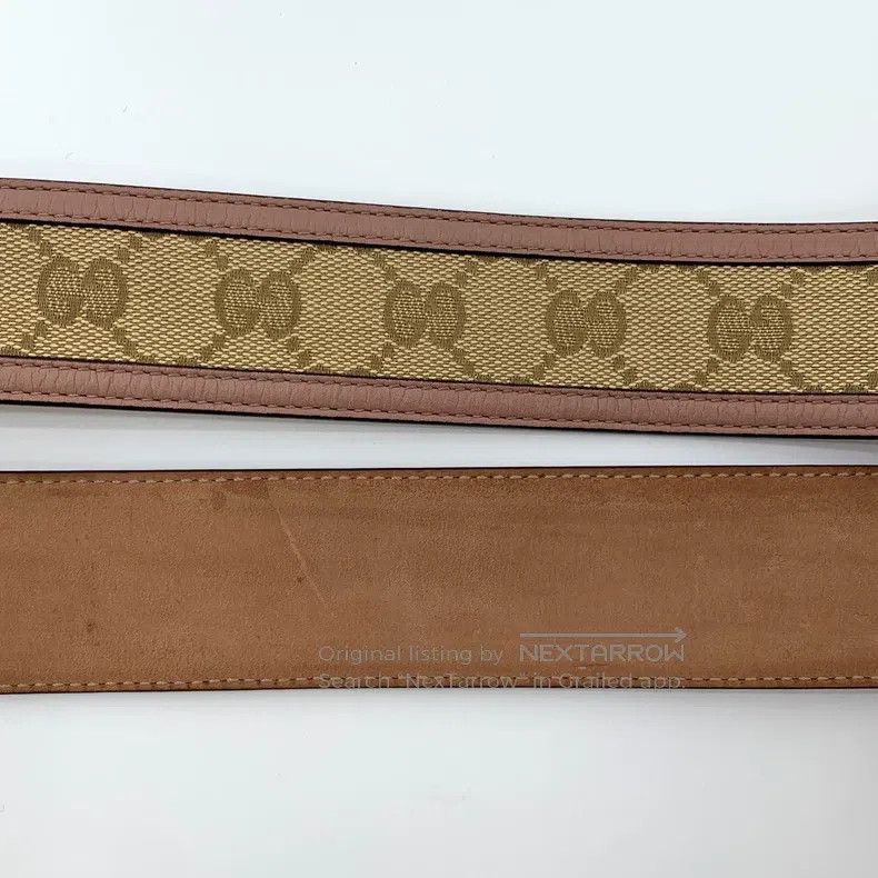 Gucci Gucci Brown logo jacquard double G smooth buckle belt Size ONE SIZE - 6 Thumbnail