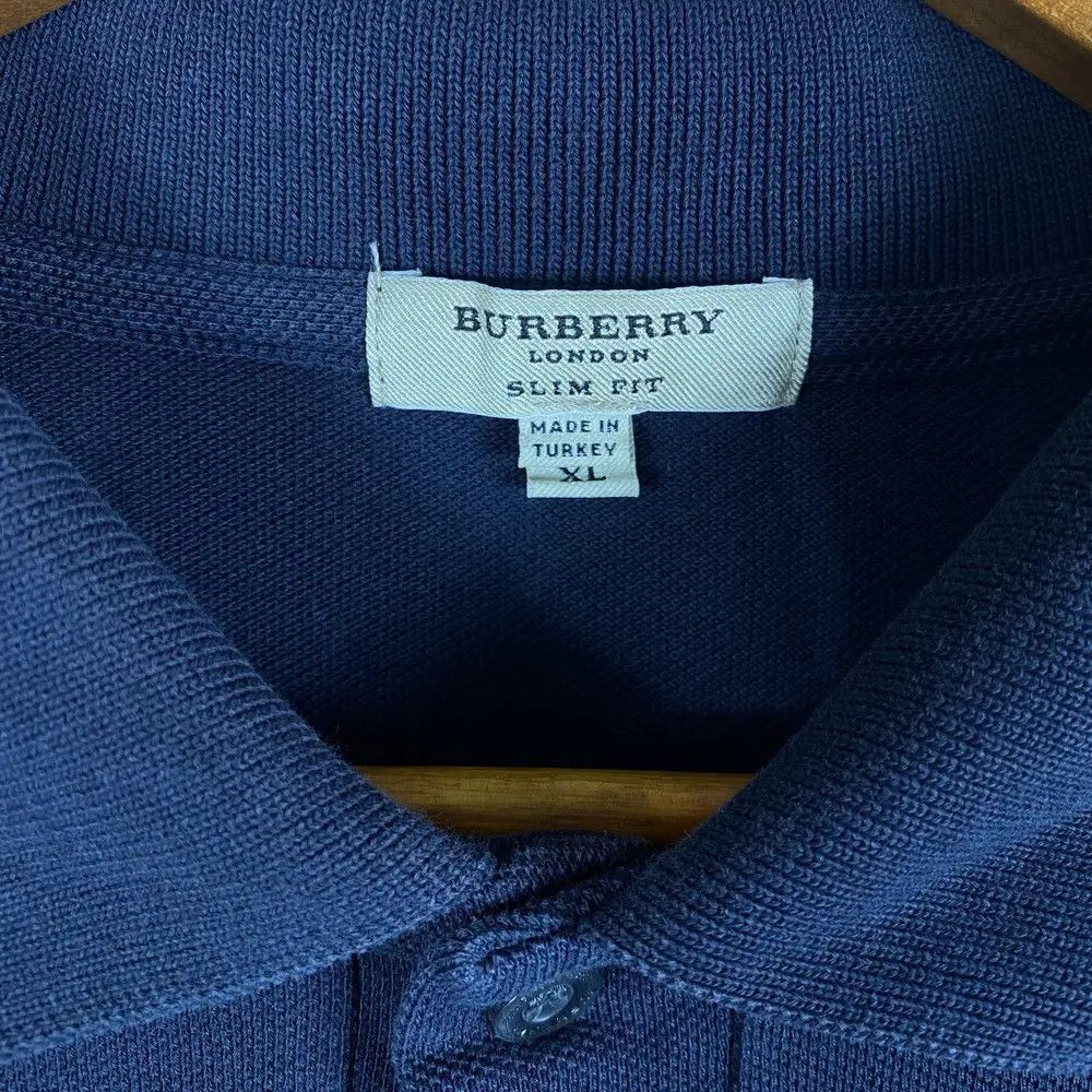 Burberry BURBERRY LONDON Slim Fit Embroidery Logo Navy Polo Shirt Size US XL / EU 56 / 4 - 5 Thumbnail
