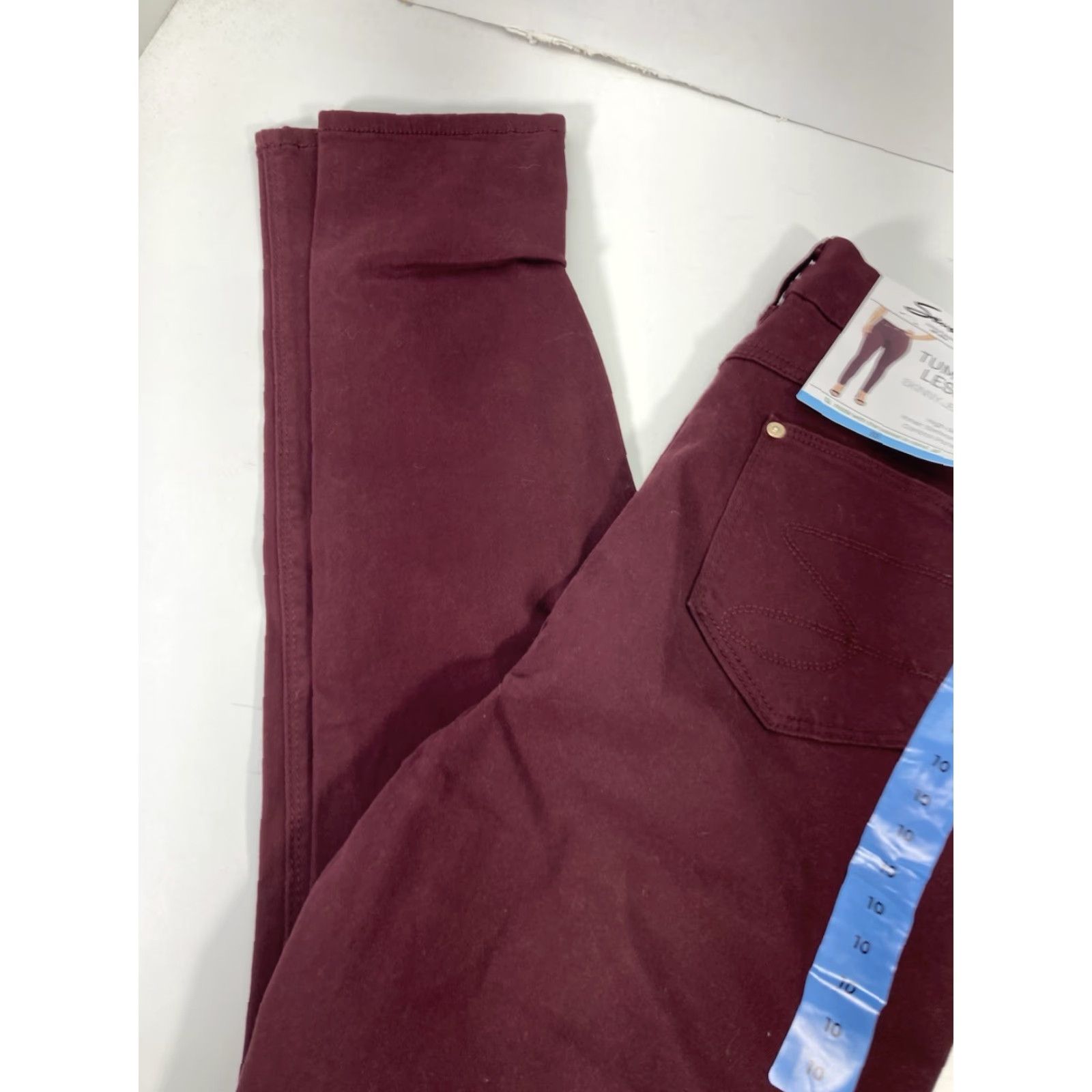 Vintage Seven7 Tummy Less Skinny Jeans Women 10 30x31 Denim High Rise Stretch NWT Maroon Slim Jeans Women 10 30x31 Denim High Rise Stretch NWT Size 32" / US 10 / IT 46 - 3 Thumbnail
