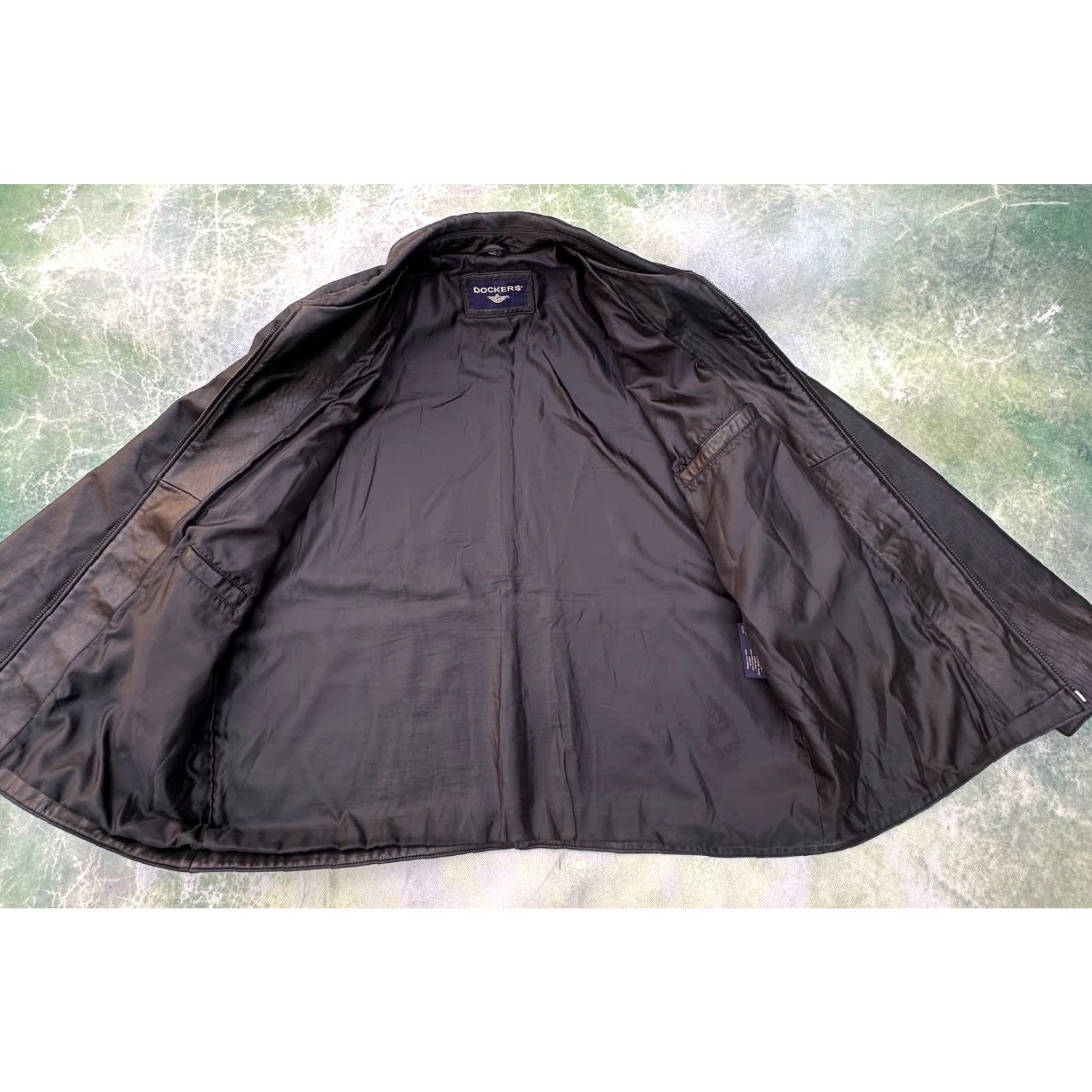 VINTAGE Dockers Men's Black Leather Jacket XL