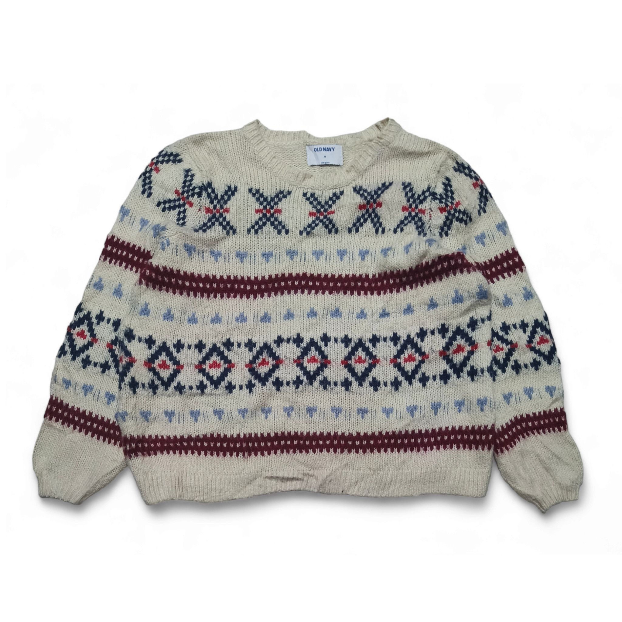 Other Vintage 90s OLD NAVY Ethnic Motifs Pattern Knit Sweater Size XS / US 0-2 / IT 36-38 - 1 Thumbnail