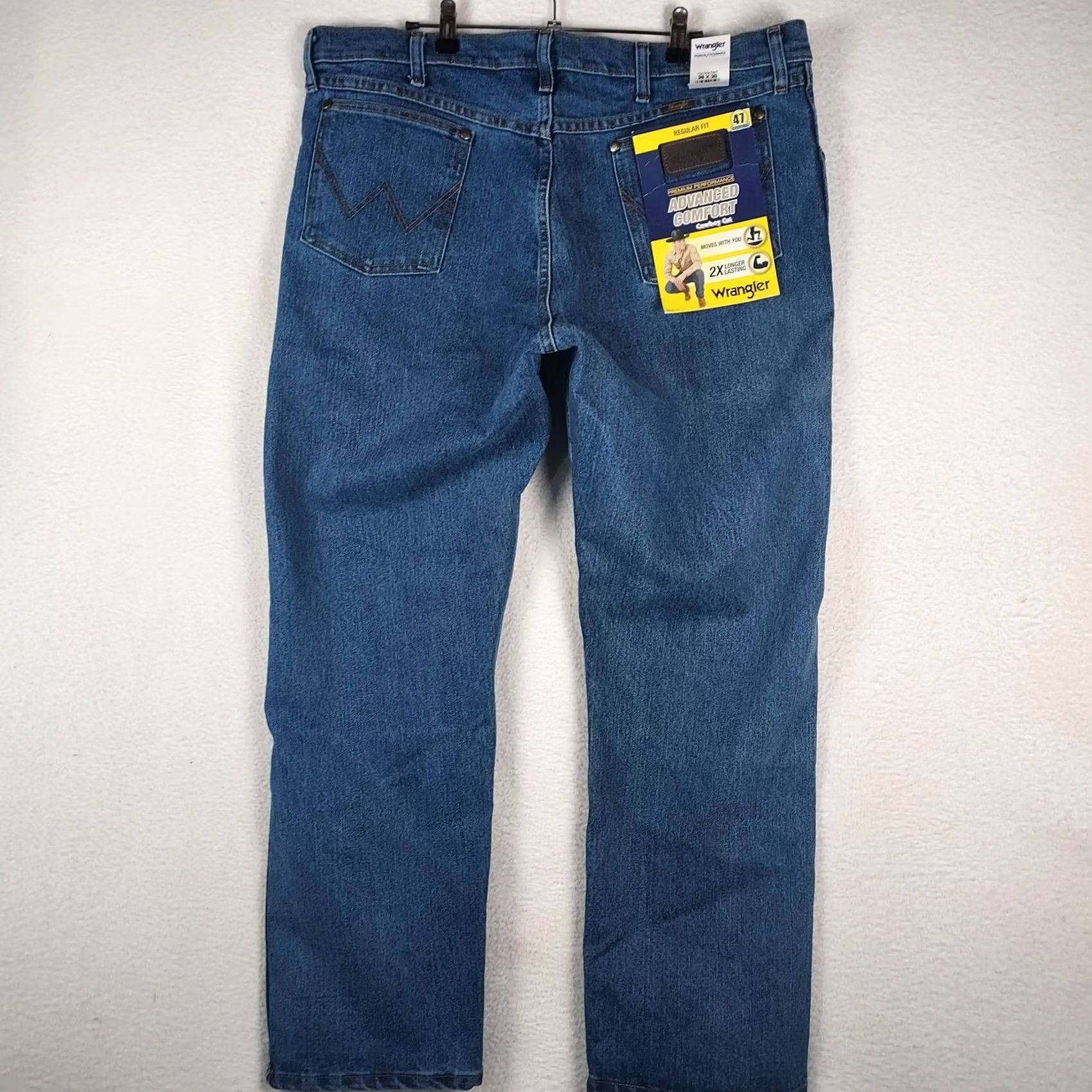 Wrangler Wrangler 47 Regular Fit Jeans Mens 38x30 Advanced Comfort Stretch Denim Size US 38 / EU 54 - 2 Thumbnail