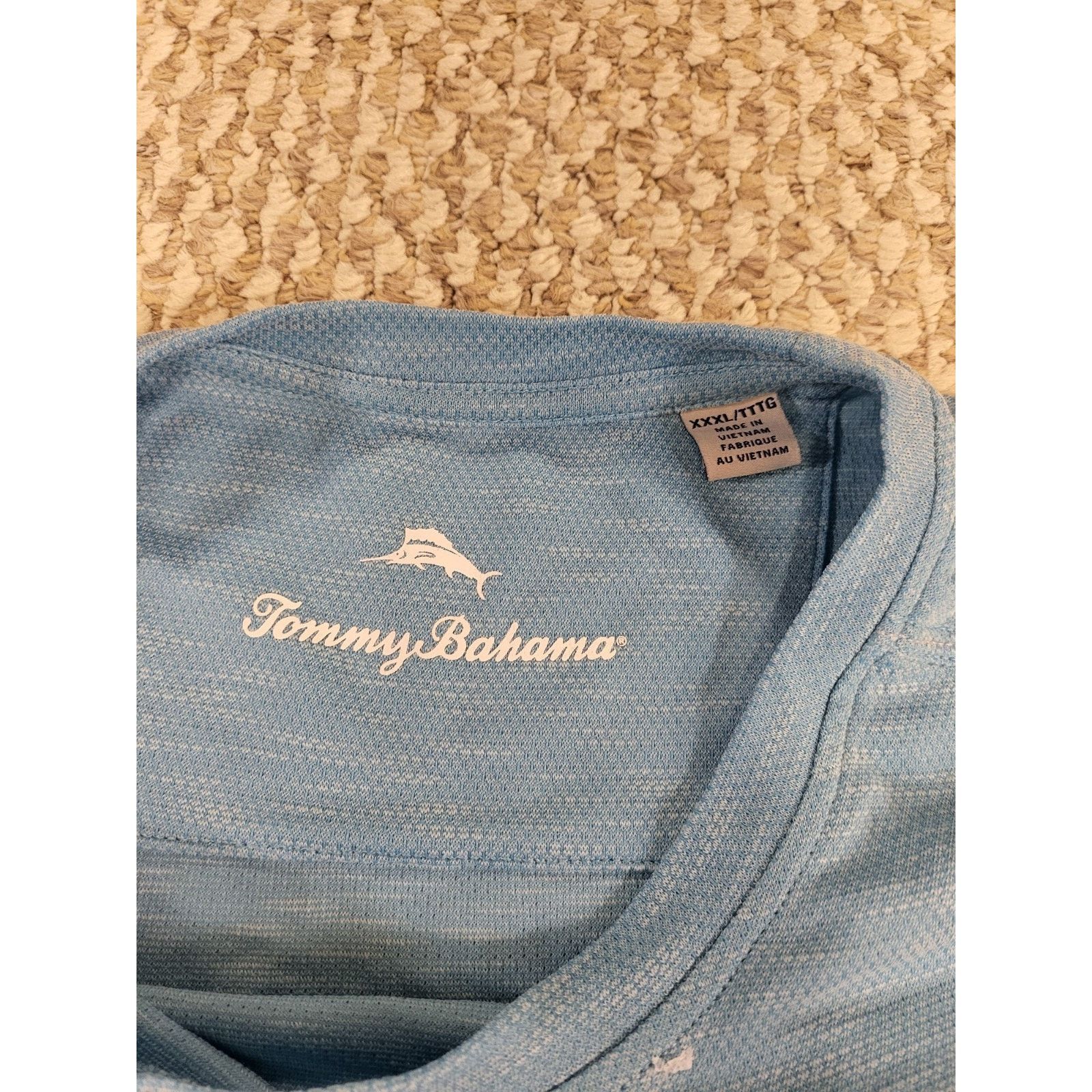 Tommy Bahama Tommy Bahama Men's Size 3XL Short Sleeve Pale Blue T-Shirt Size US XXL / EU 58 / 5 - 3 Thumbnail