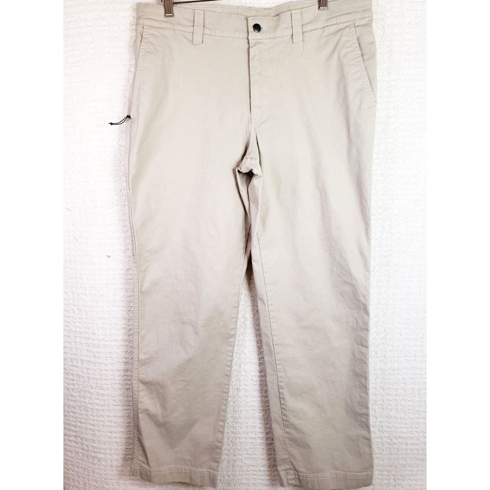 Vintage Columbia Men's Straight Pants 38X30 Beige Regular Fit 5-Pocket Zipper Side Pocket Machine Washable Logo Size US 38 / EU 54 - 2 Thumbnail